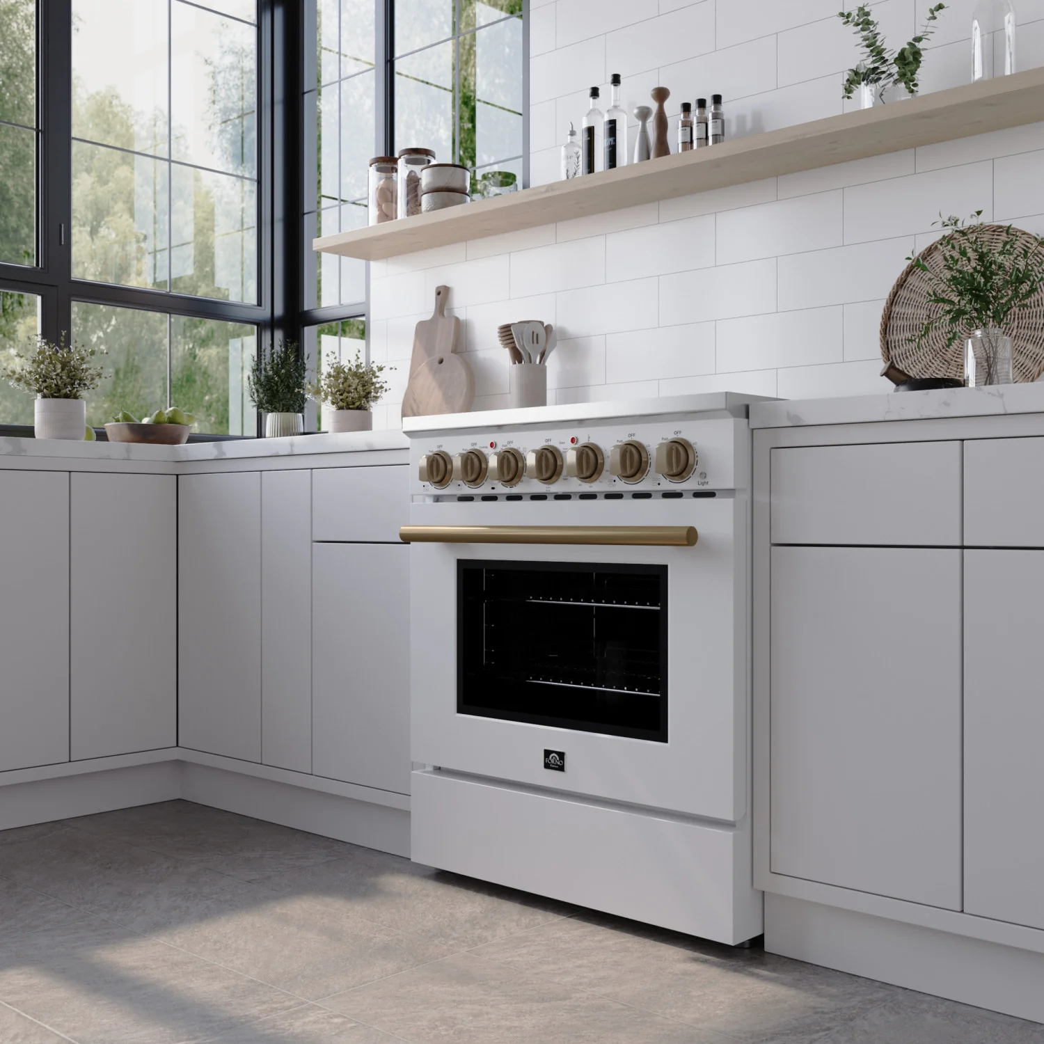 Forno Paolo White Freestanding Electric Range with True Convection (4.38 Cu. Ft.) - FFSEL6011-30WHT - Image 12