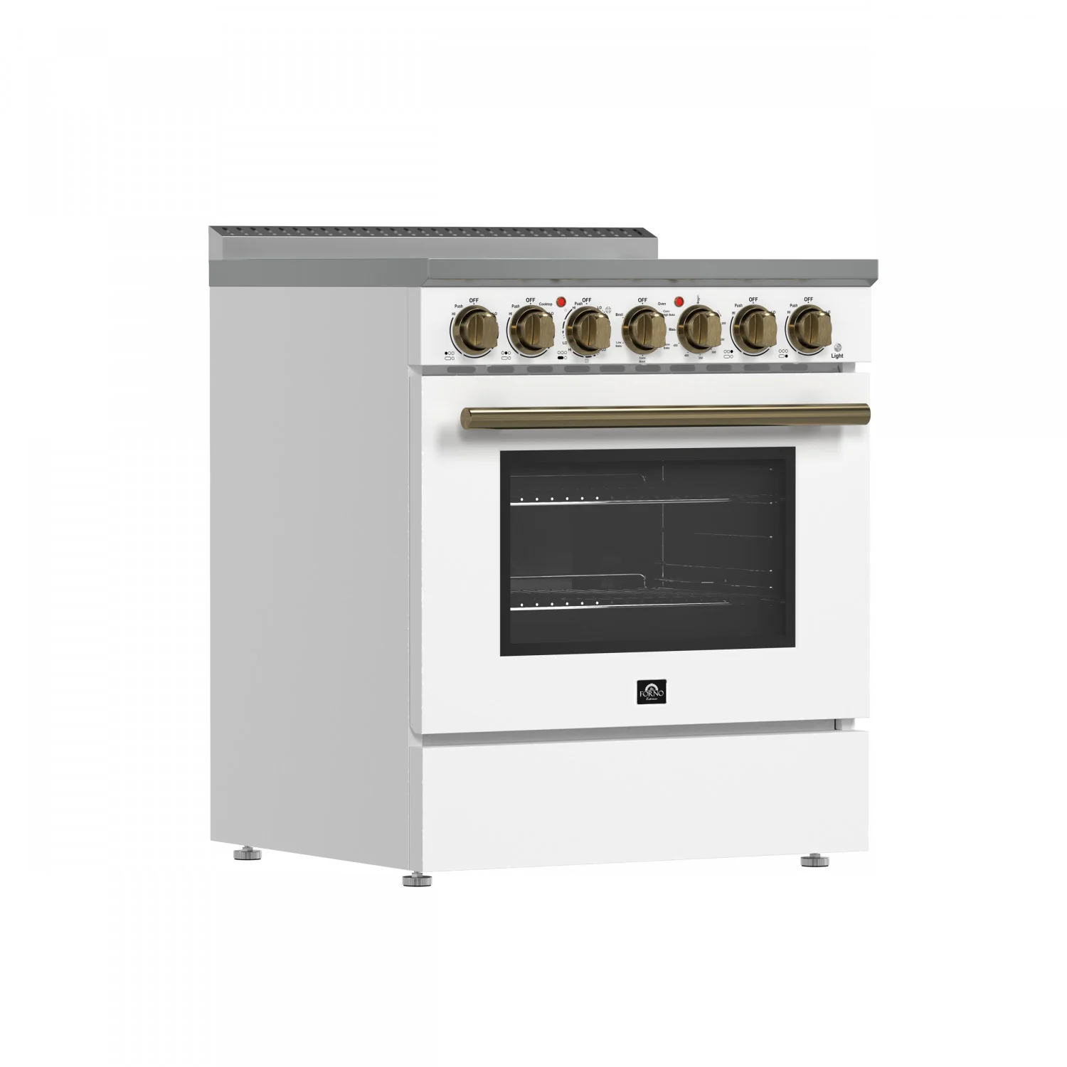 Forno Paolo White Freestanding Electric Range with True Convection (4.38 Cu. Ft.) - FFSEL6011-30WHT - Image 4