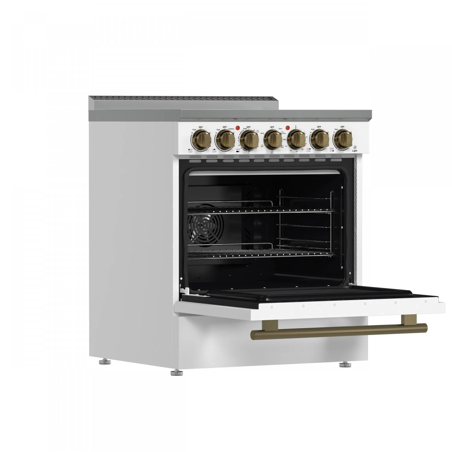 Forno Paolo White Freestanding Electric Range with True Convection (4.38 Cu. Ft.) - FFSEL6011-30WHT - Image 5
