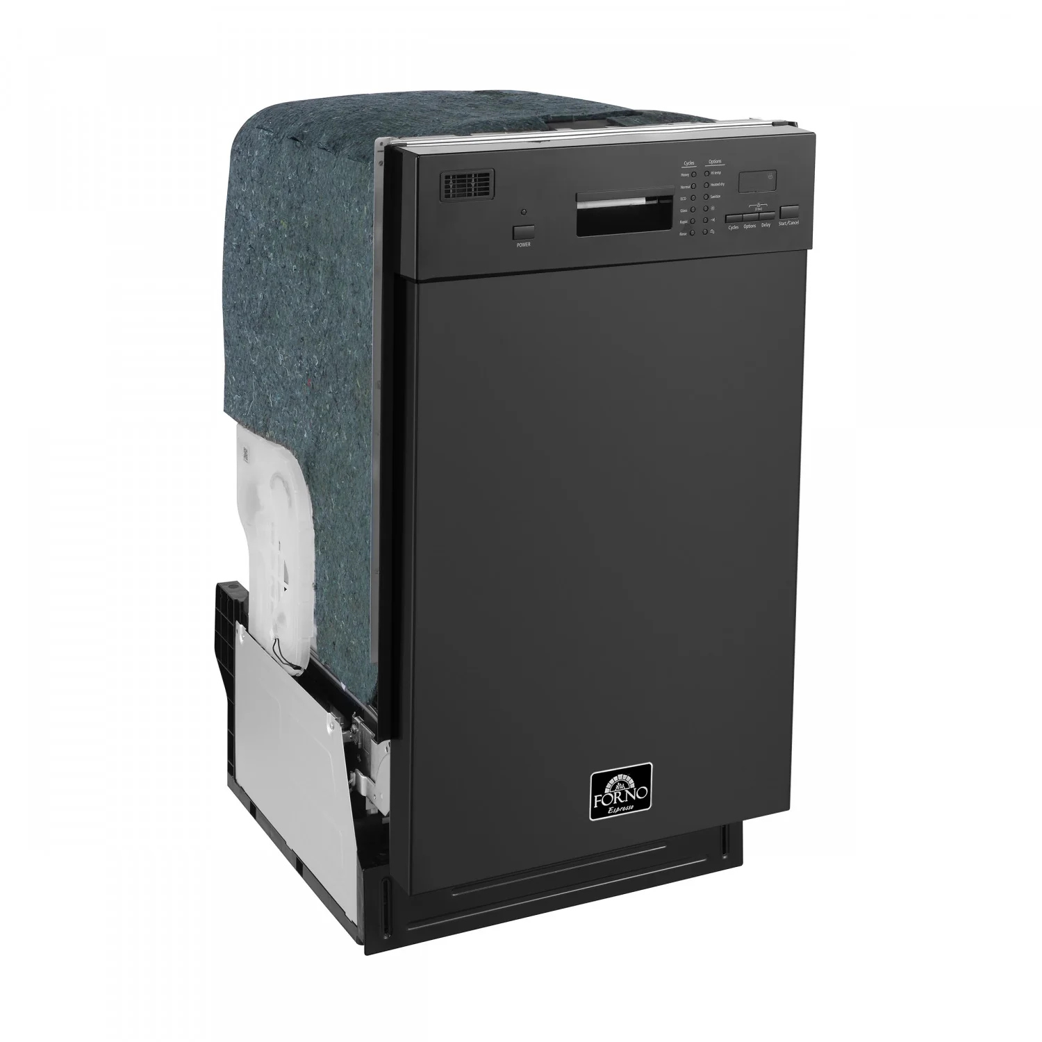 Forno Polo 18" Black Built-in Front Control Dishwasher (52 dBa) - FDWBI8041-18BLK - Image 2