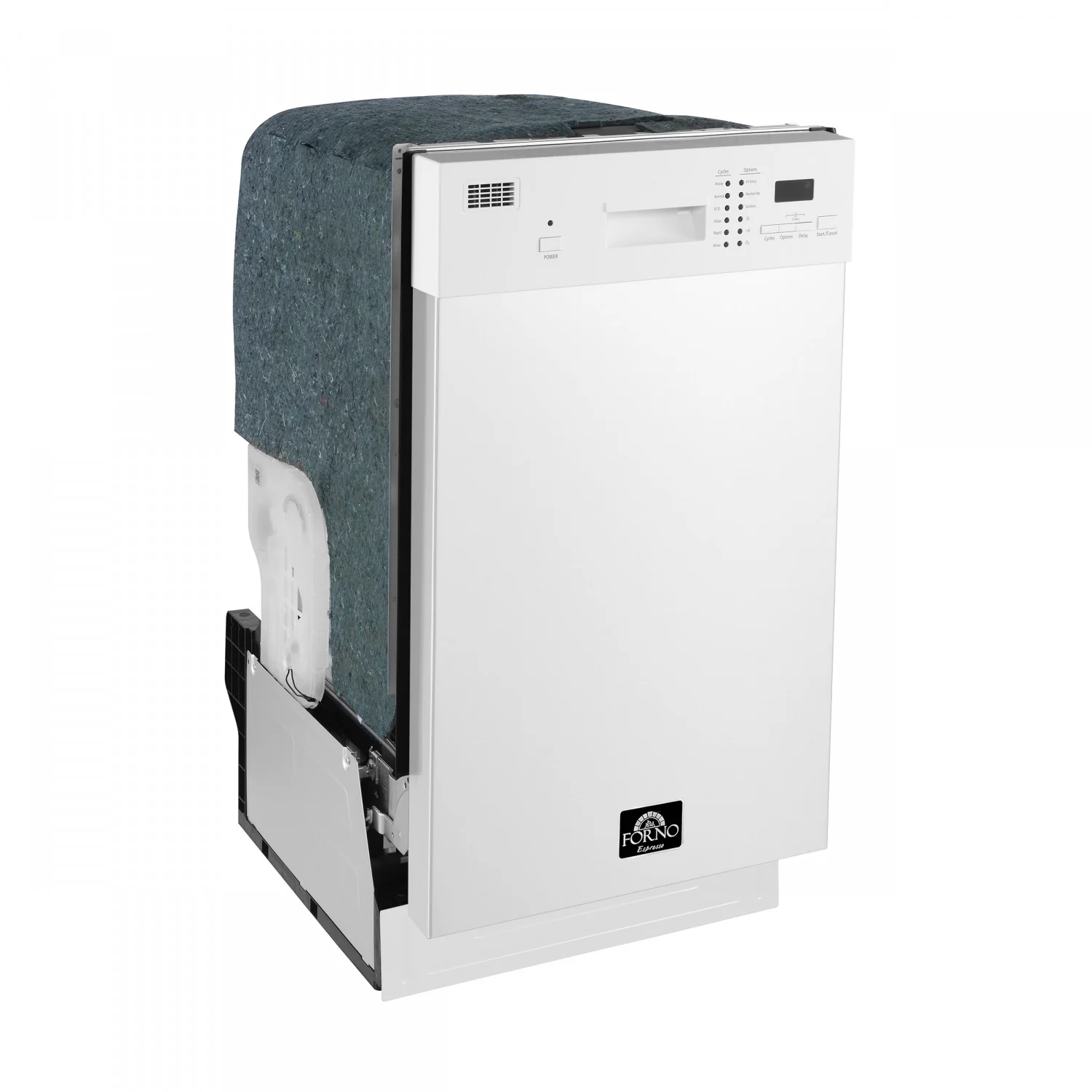 Forno Polo 18" White Built-in Front Control Dishwasher (52 dBa) - FDWBI8041-18WHT - Image 2