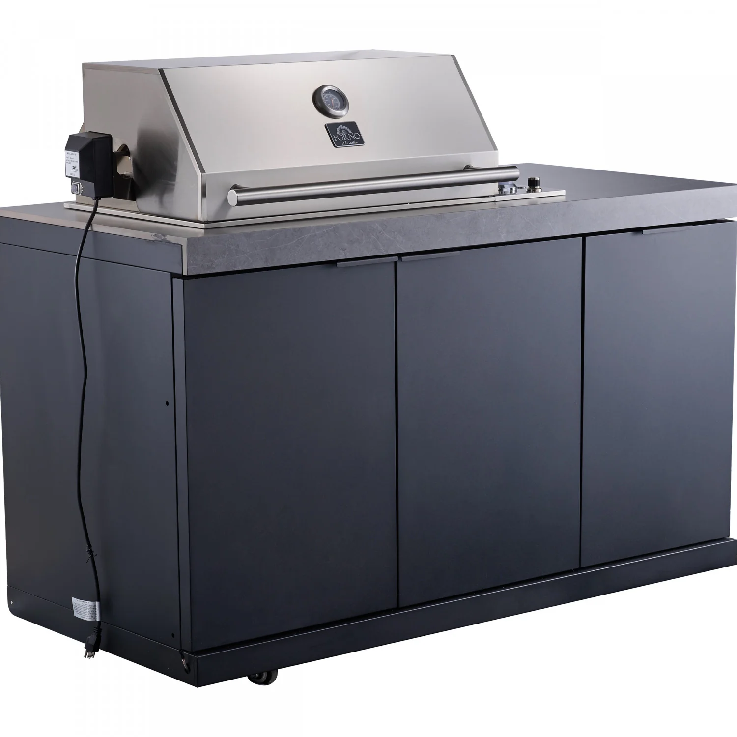 Forno Rimini Gray Countertop Outdoor Kitchen with 30" 62,600 BTU BBQ and Beverage Centre - FODKT2544BLK - Image 21