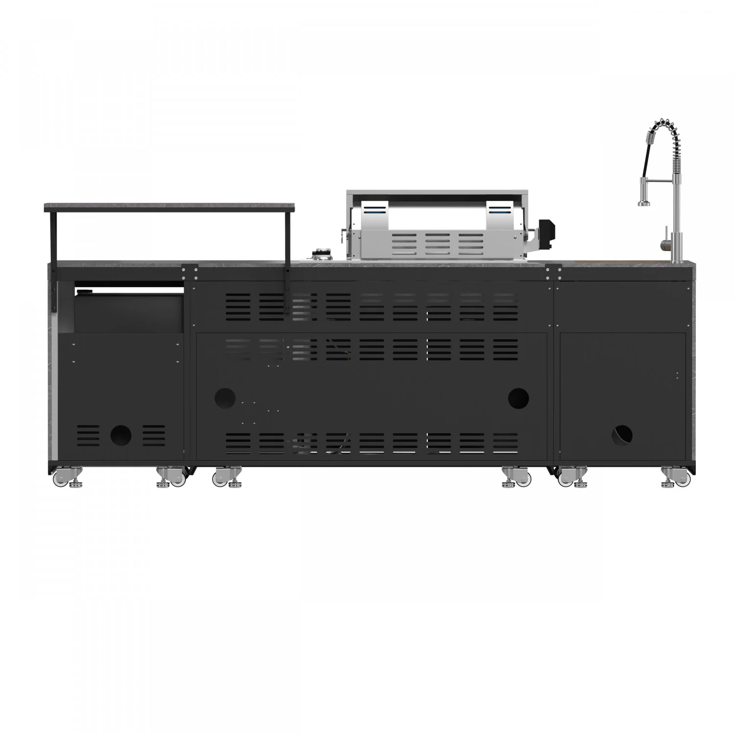 Forno Rimini Gray Countertop Outdoor Kitchen with 30" 62,600 BTU BBQ and Beverage Centre - FODKT2544BLK - Image 22