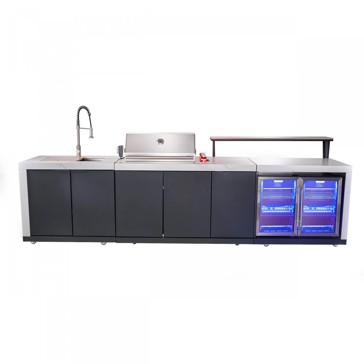 Forno Rimini White Countertop Outdoor Kitchen with 30" 62,600 BTU BBQ and 2 Beverage Centres (4.8 Cu. Ft.) - FODKT2575WHT - Image 3