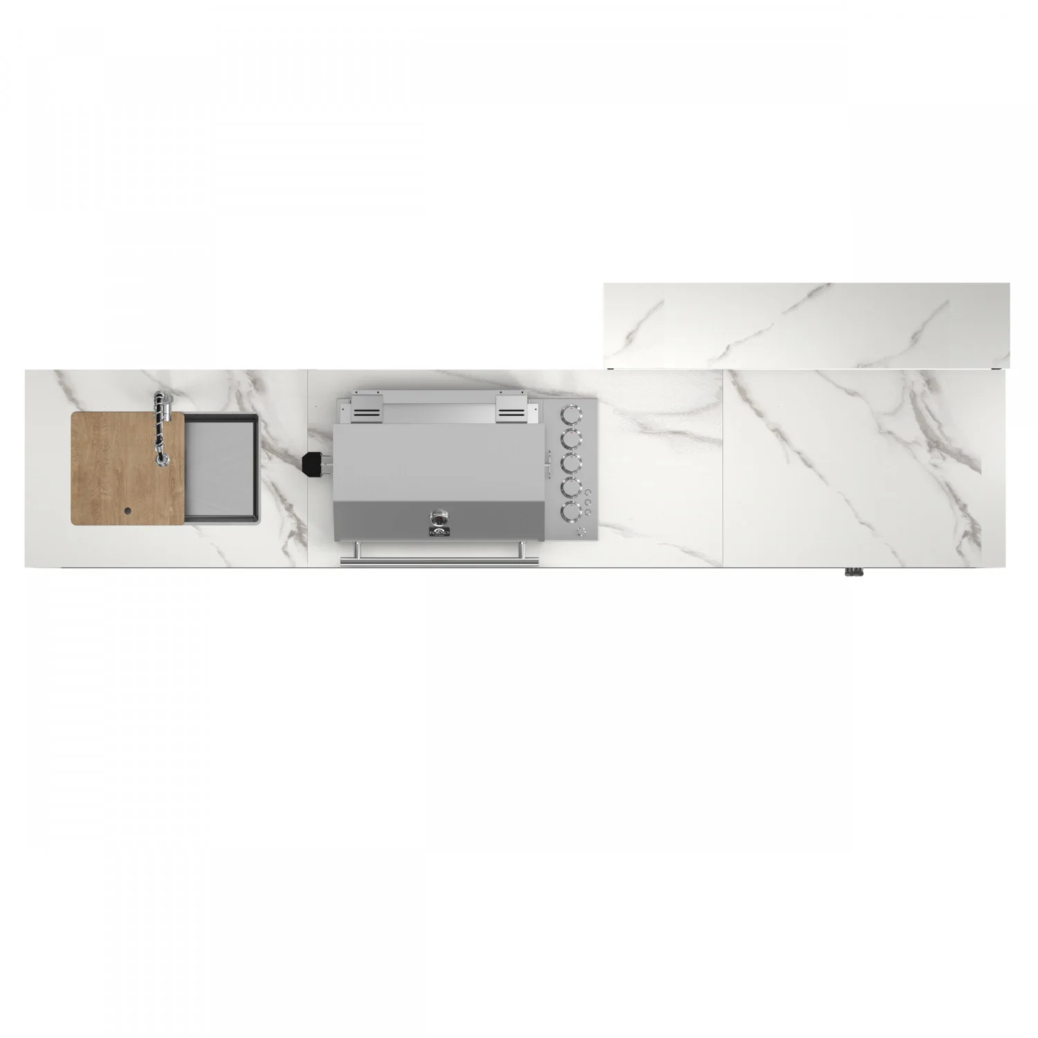 Forno Rimini White Countertop Outdoor Kitchen with 30" 62,600 BTU BBQ and 2 Beverage Centres (4.8 Cu. Ft.) - FODKT2575WHT - Image 4