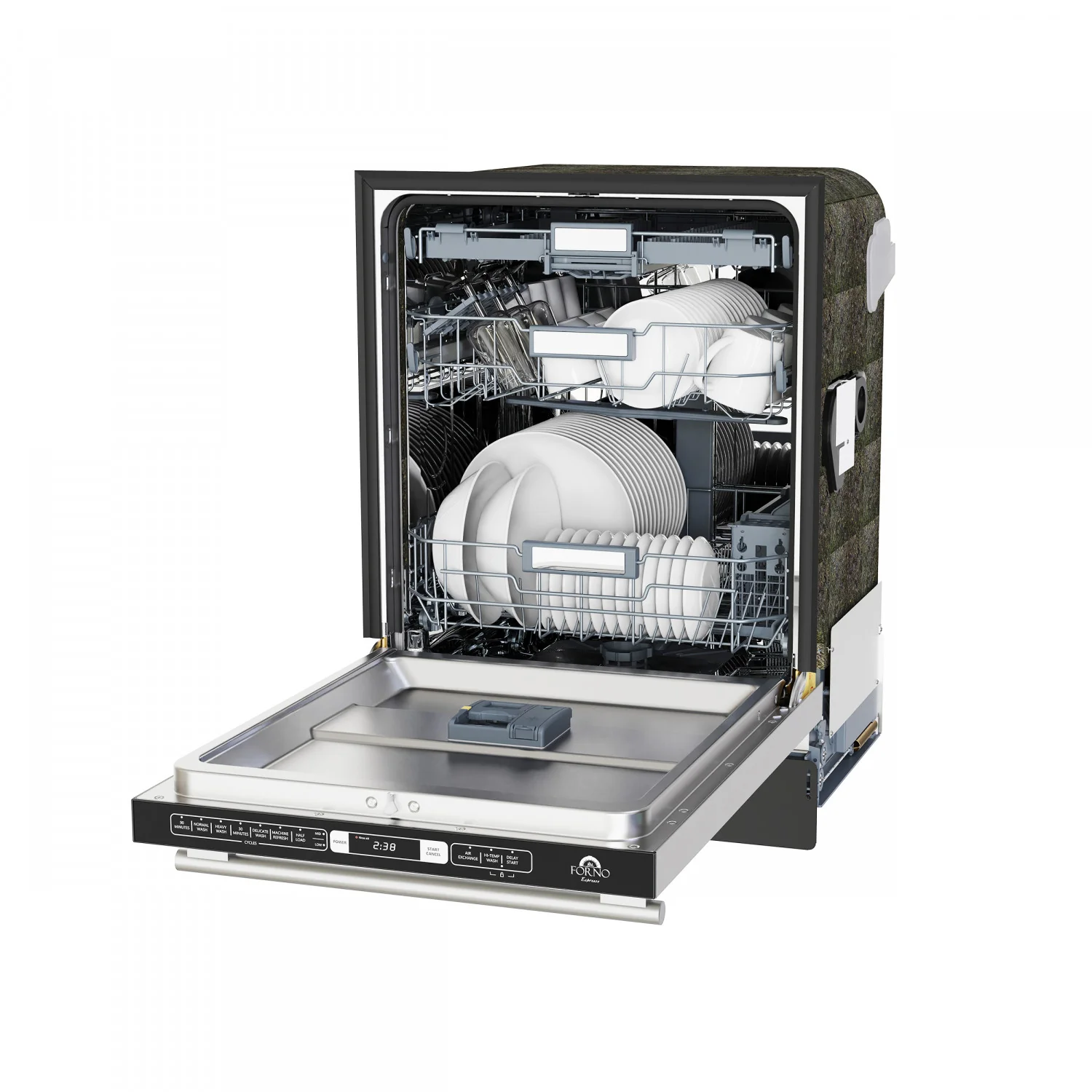 Forno Romano Stainless Steel Built-in Top Control Dishwasher (52 dBa) - FDWBI8035-24S - Image 4