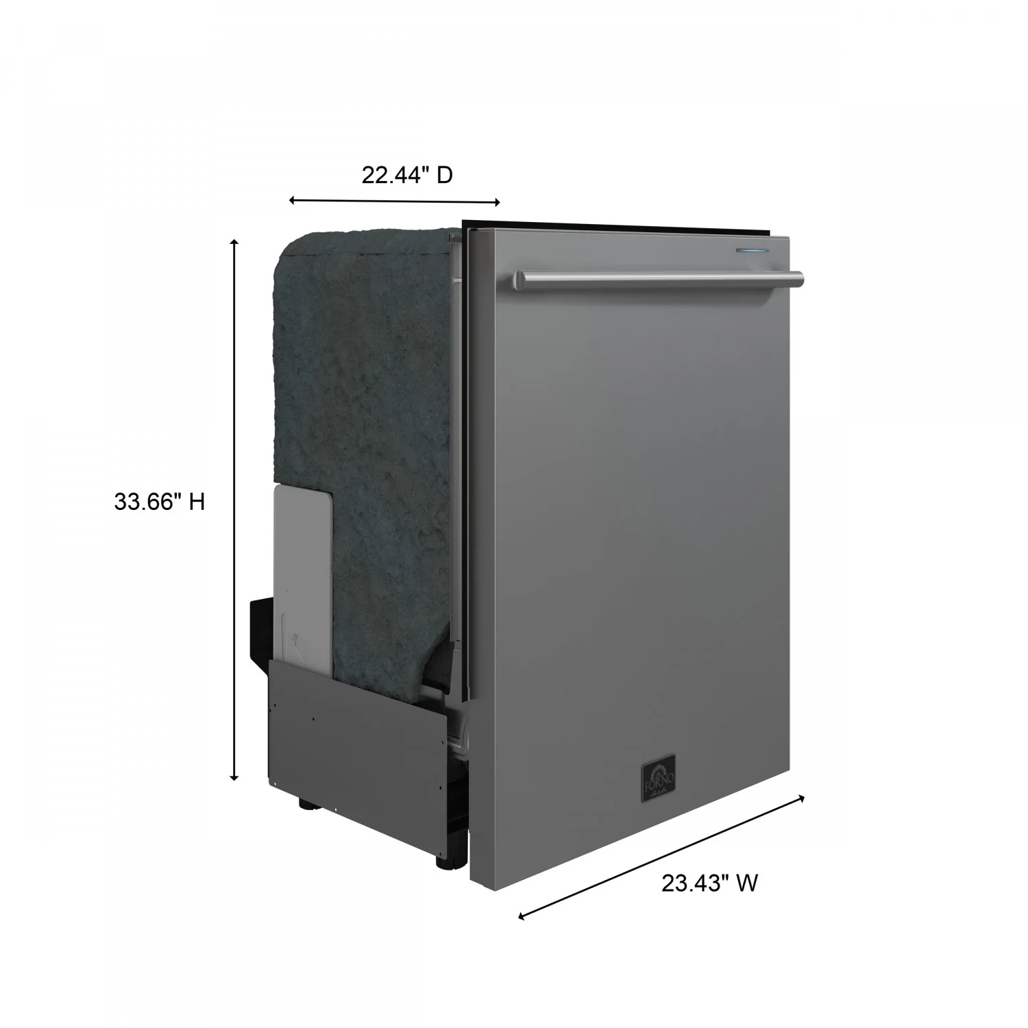 Forno Romano Stainless Steel Built-in Top Control Dishwasher (52 dBa) - FDWBI8035-24S - Image 5