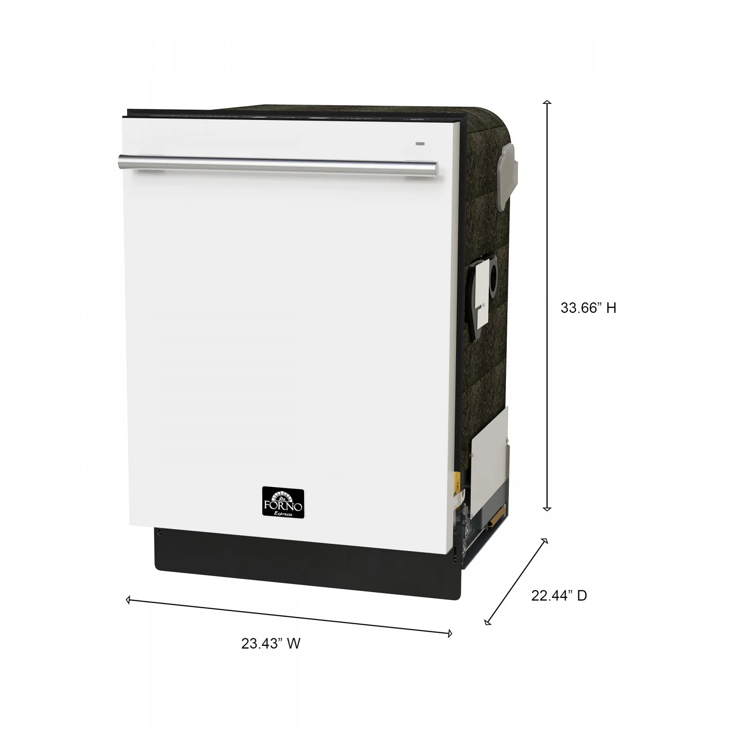 Forno Romano White Built-in Top Control Dishwasher (52 dBa) - FDWBI8035-24WHT - Image 3