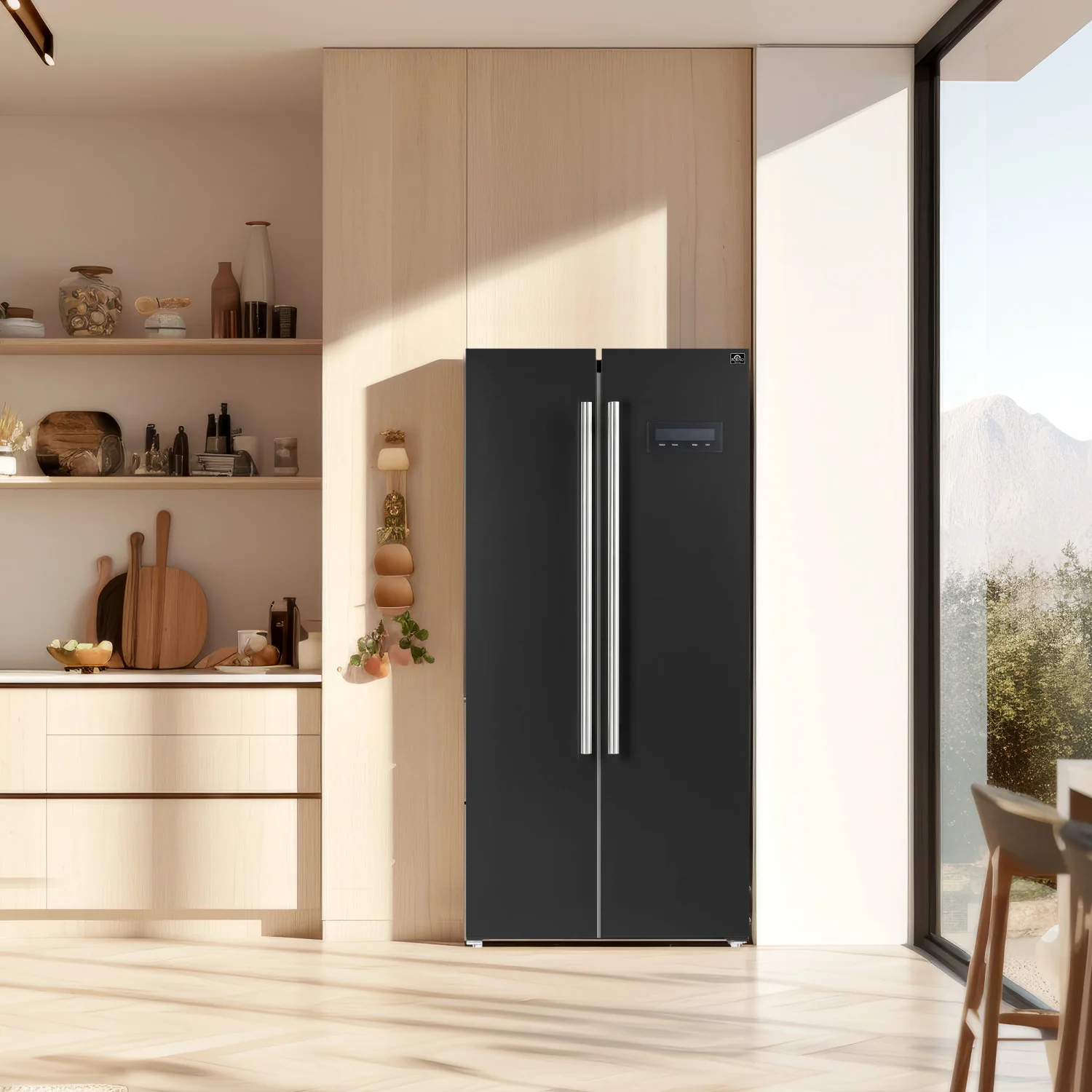 Forno Salerno 15.6 Cu.Ft. 33" Black Freestanding Side-by-side Refrigerator - FFRBI1805-33BLK - Image 16