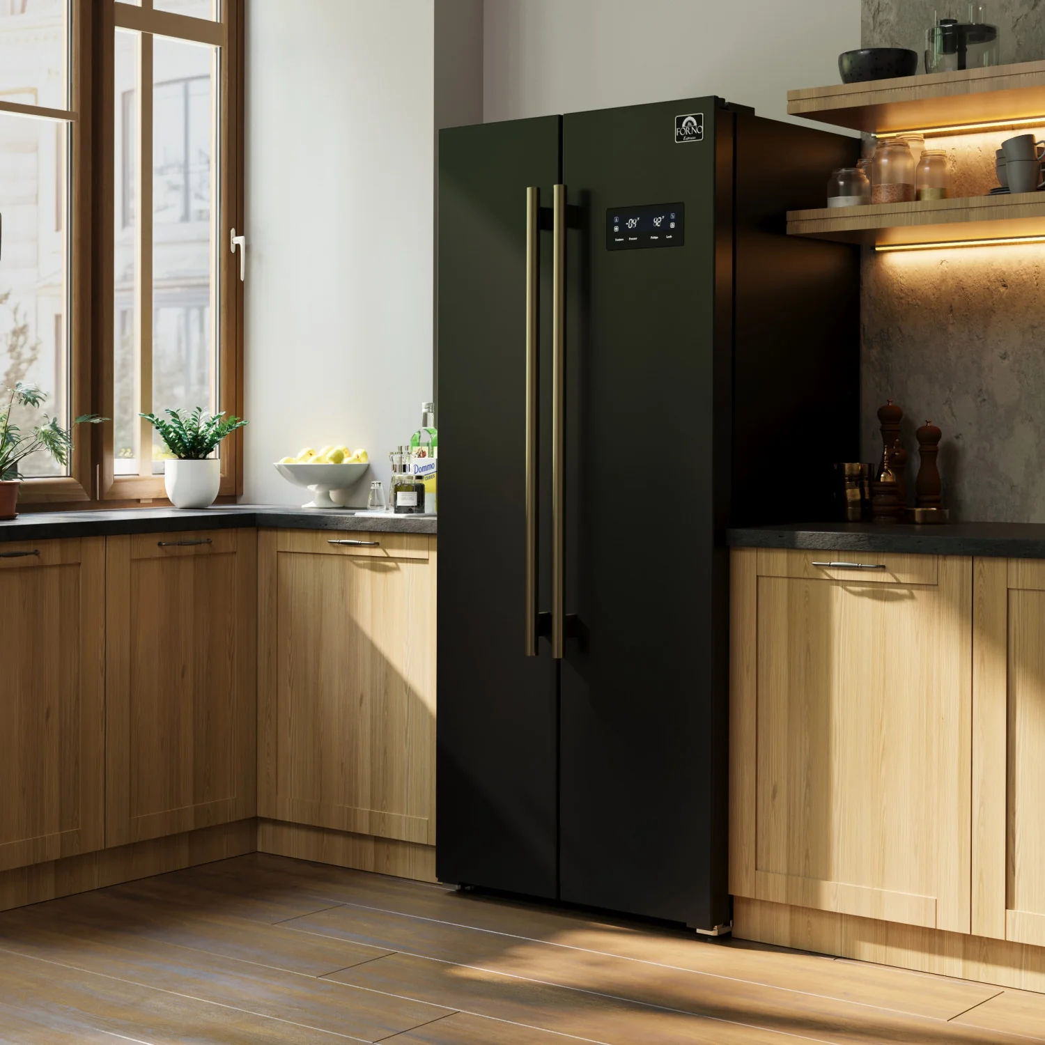Forno Salerno 15.6 Cu.Ft. 33" Black Freestanding Side-by-side Refrigerator - FFRBI1805-33BLK - Image 17
