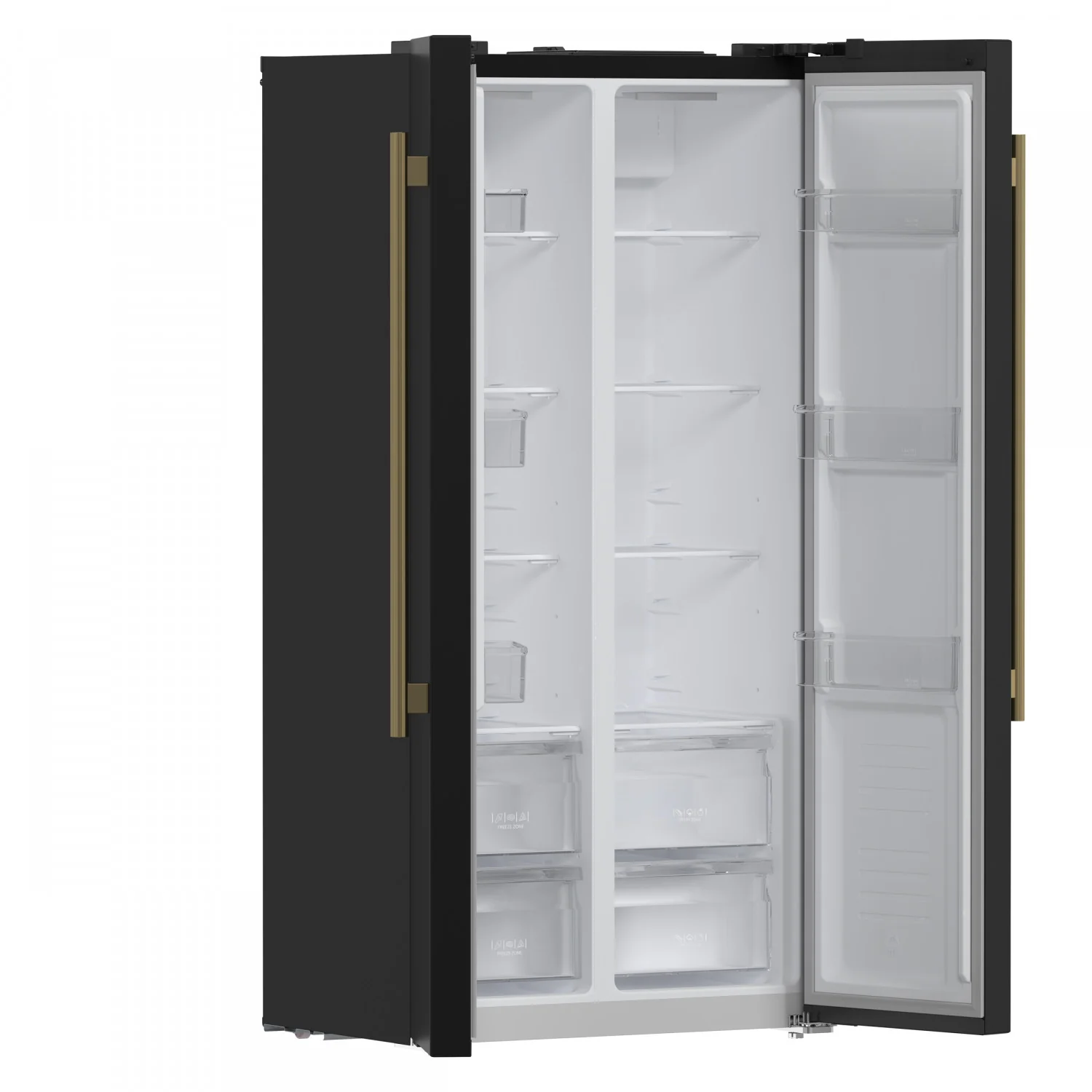 Forno Salerno 15.6 Cu.Ft. 33" Black Freestanding Side-by-side Refrigerator - FFRBI1805-33BLK - Image 3