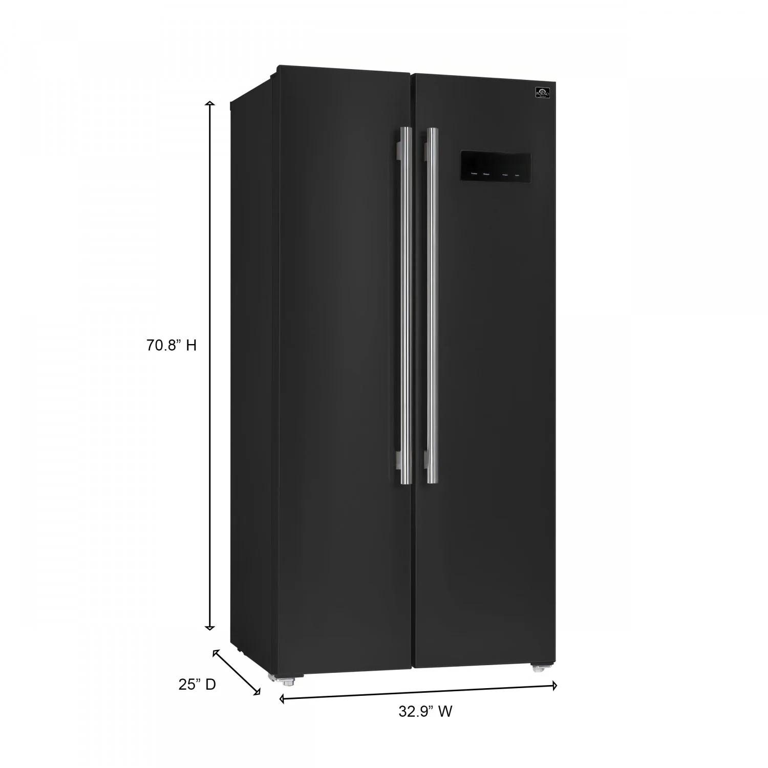 Forno Salerno 15.6 Cu.Ft. 33" Black Freestanding Side-by-side Refrigerator - FFRBI1805-33BLK - Image 5