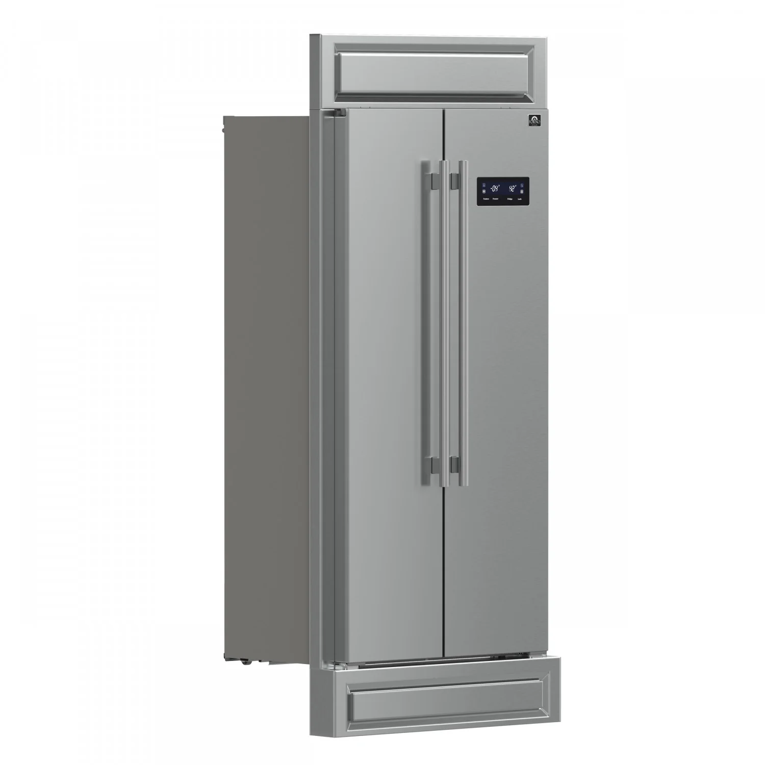 Forno Salerno 33" 15.6 Cu.Ft. Stainless Steel Built-in Side-by-Side Refrigerator - FFRBI1805-37MG - Image 4