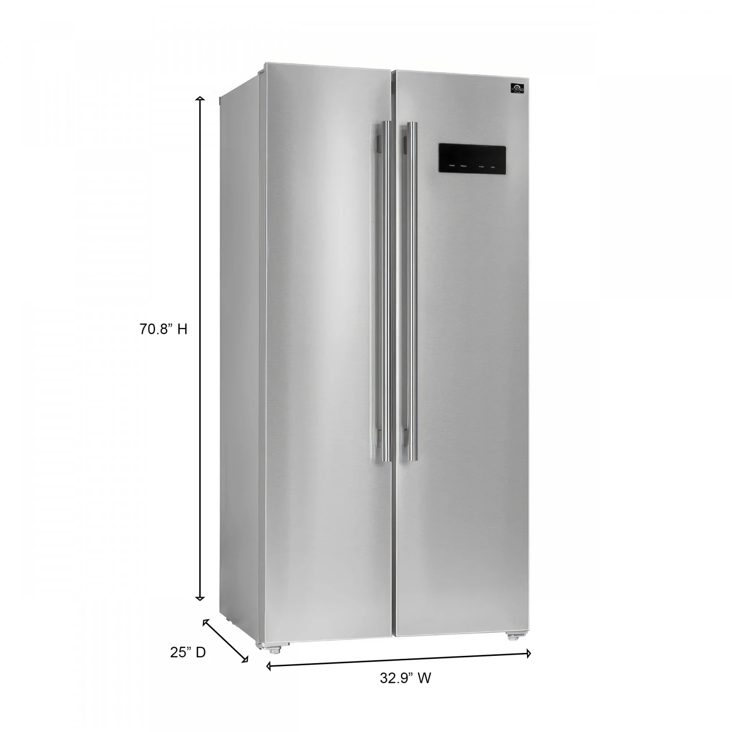 Forno Salerno 33" 15.6 Cu.Ft. Stainless Steel Freestanding Side-by-Side Refrigerator - FFRBI1805-33SB - Image 6