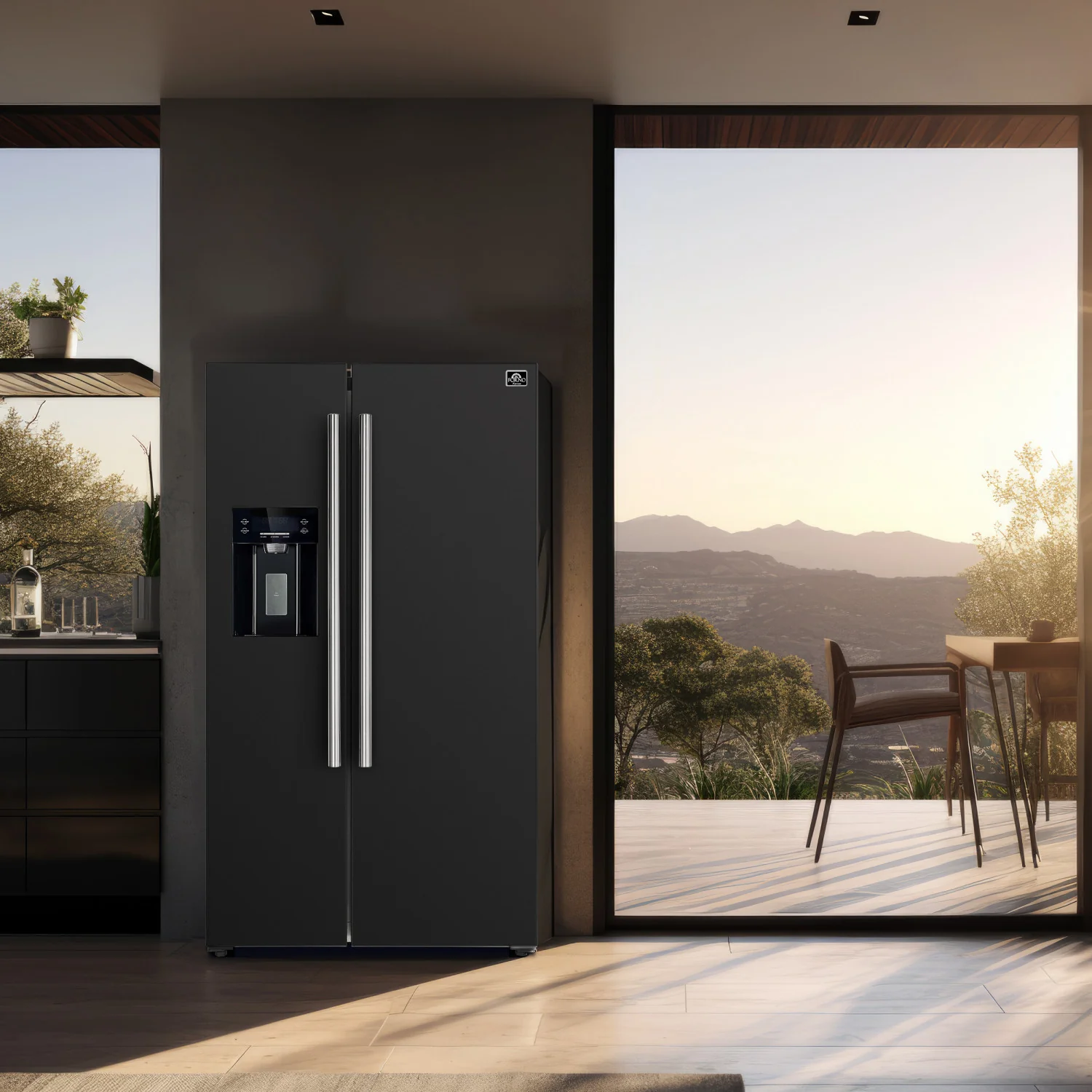 Forno Salerno 36" 20 Cu.Ft. Black Side-by-side Refrigerator with Ice & Water Dispenser - FFRBI1844-36BLK - Image 16