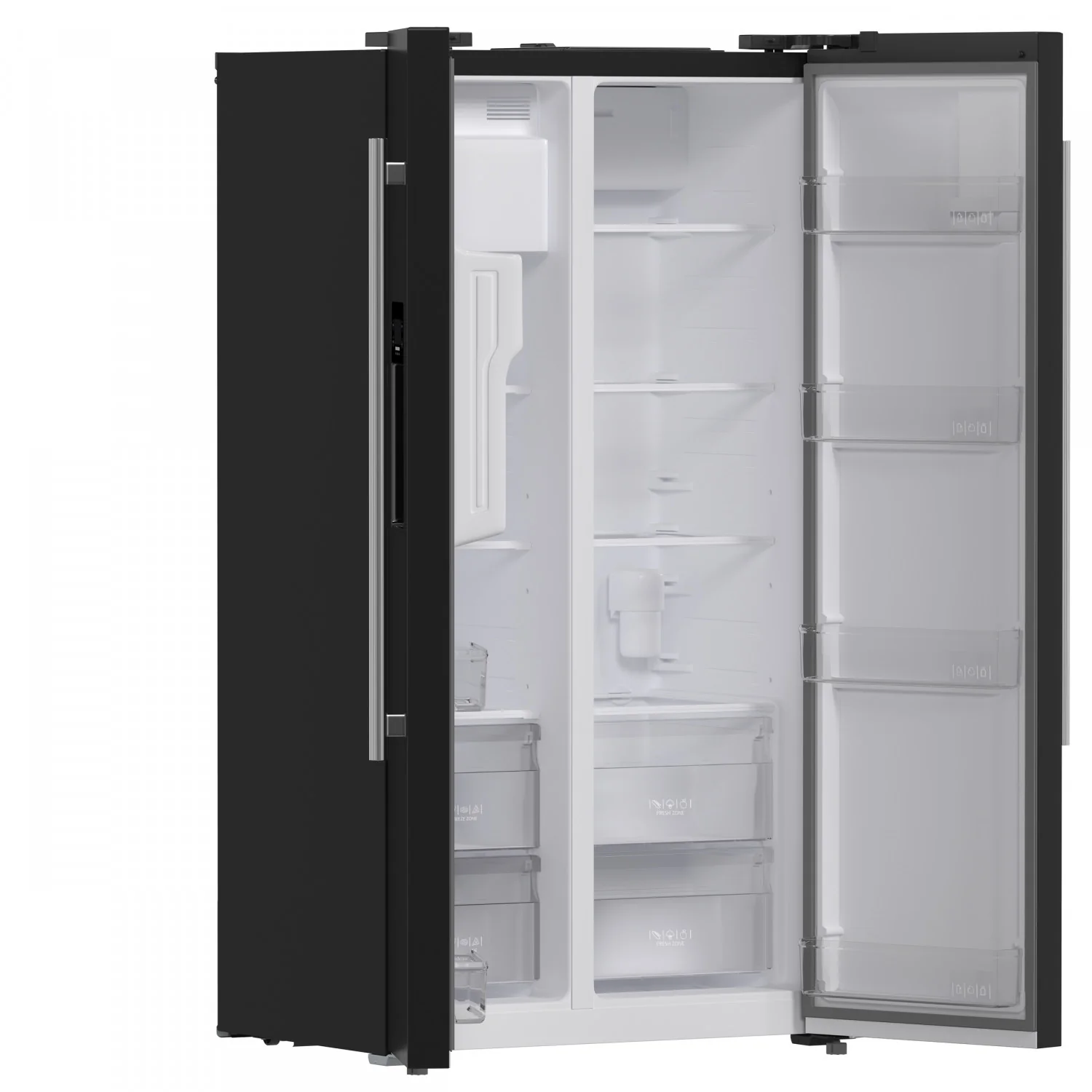 Forno Salerno 36" 20 Cu.Ft. Black Side-by-side Refrigerator with Ice & Water Dispenser - FFRBI1844-36BLK - Image 7
