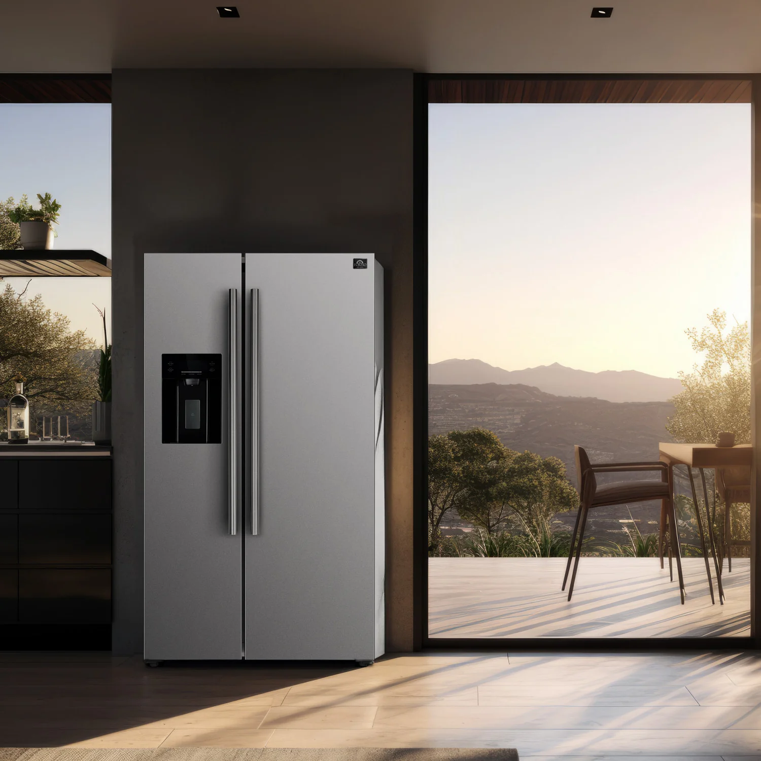 Forno Salerno 36" 20 Cu.Ft. Stainless Steel Freestanding Side-by-Side Refrigerator with Ice & Water Dispenser - FFRBI1844-36SB - Image 14