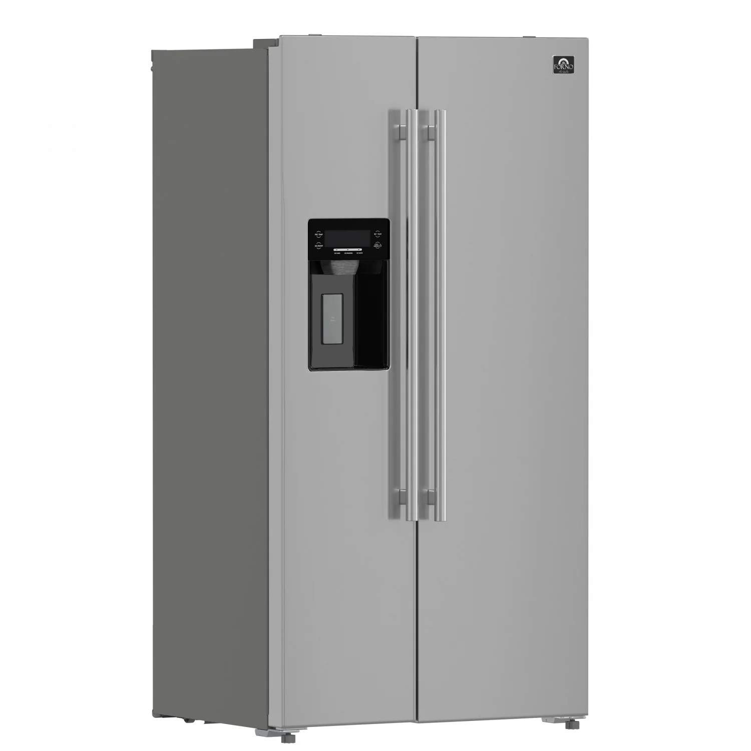 Forno Salerno 36" 20 Cu.Ft. Stainless Steel Freestanding Side-by-Side Refrigerator with Ice & Water Dispenser - FFRBI1844-36SB - Image 3