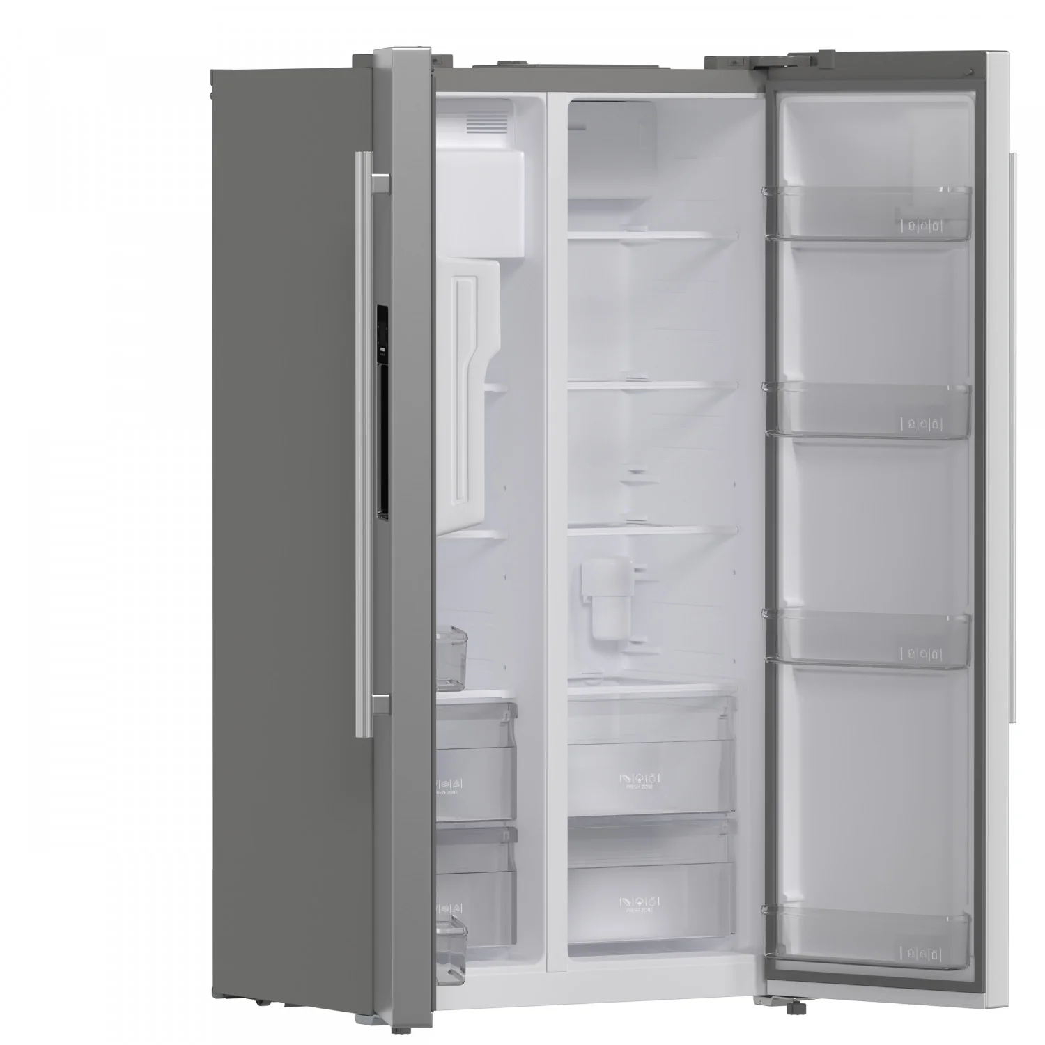 Forno Salerno 36" 20 Cu.Ft. Stainless Steel Freestanding Side-by-Side Refrigerator with Ice & Water Dispenser - FFRBI1844-36SB - Image 4