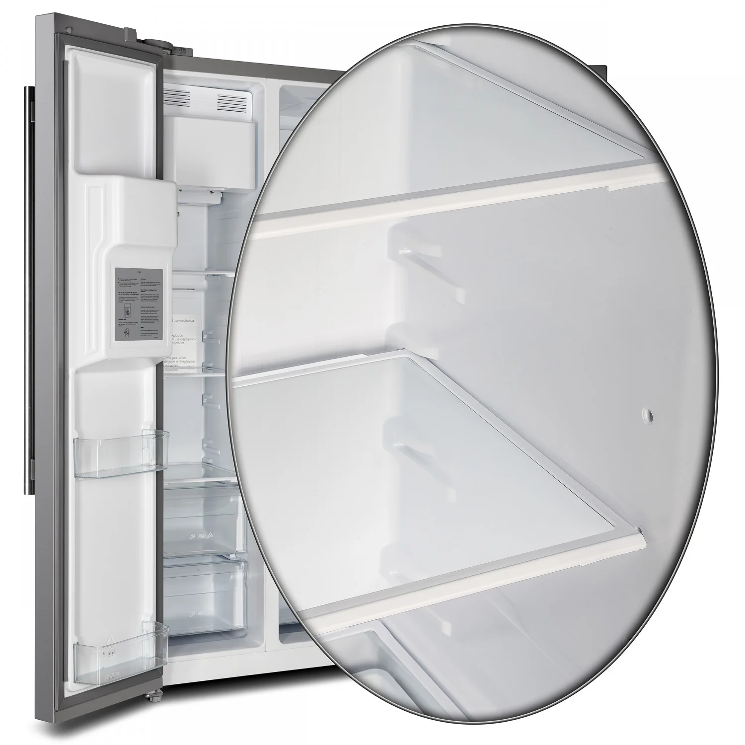 Forno Salerno 36" 20 Cu.Ft. Stainless Steel Freestanding Side-by-Side Refrigerator with Ice & Water Dispenser - FFRBI1844-36SB - Image 9