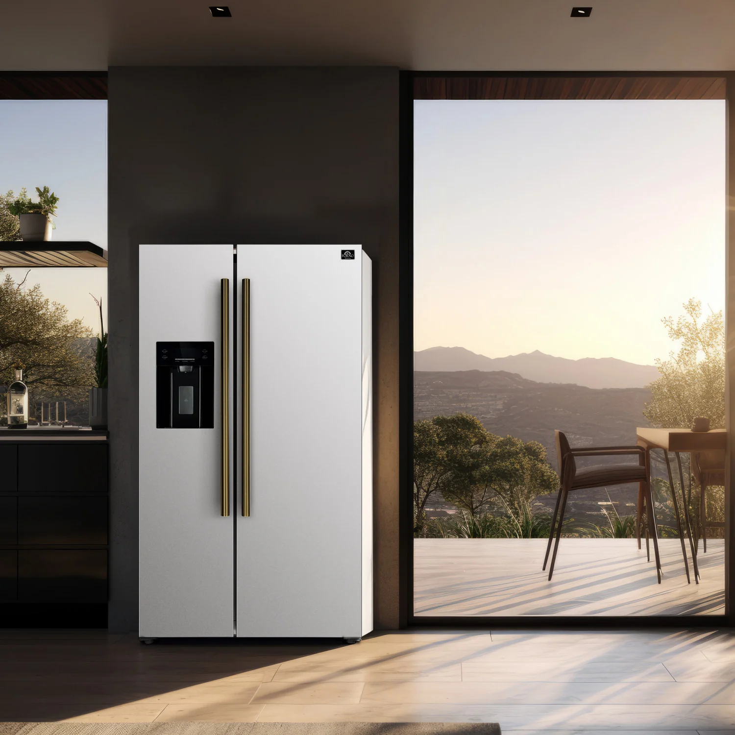 Forno Salerno 36" 20 Cu.Ft. White Side-by-Side Refrigerator with Ice & Water Dispenser - FFRBI1844-36WHT - Image 15