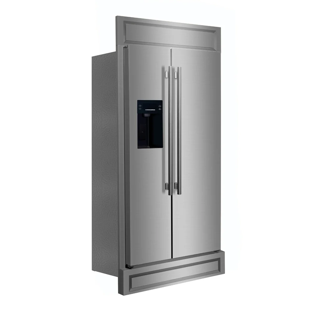 Forno Salerno 40" 20 Cu.Ft. Stainless Steel Built-In Side-by-Side Refrigerator with Ice & Water Dispenser - FFRBI1844-40MG - Image 3