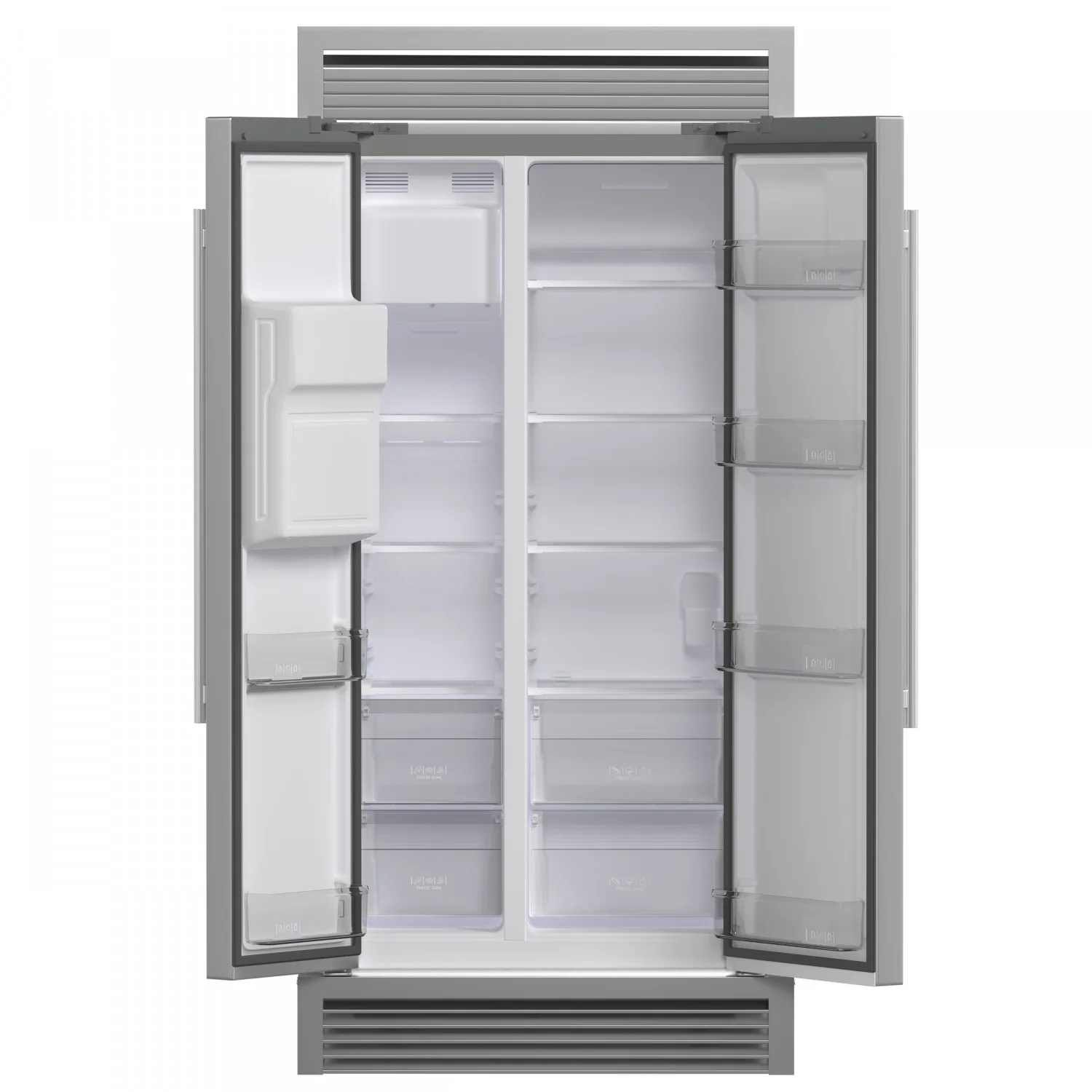 Forno Salerno 40" 20 Cu.Ft. Stainless Steel Built-in Side-by-Side Refrigerator with Ice & Water Dispenser - FFRBI1844-40SG - Image 5