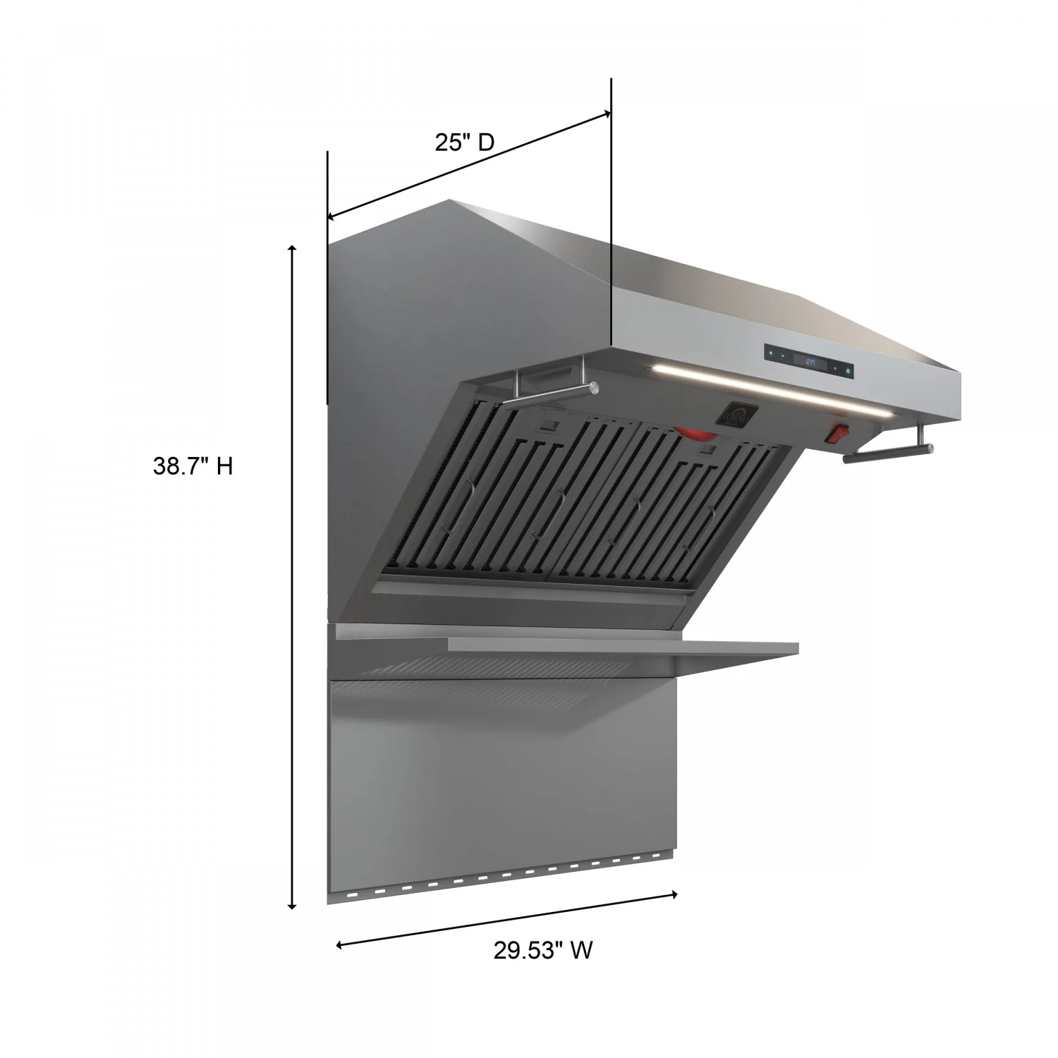Forno Savona Stainless Steel 30" 600 CFM Wall Mounted Range Hood - FRHWM5029-30 - Image 4