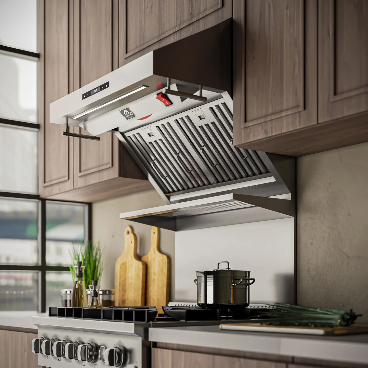 Forno Savona Stainless Steel 30" 600 CFM Wall Mounted Range Hood - FRHWM5029-30 - Image 7