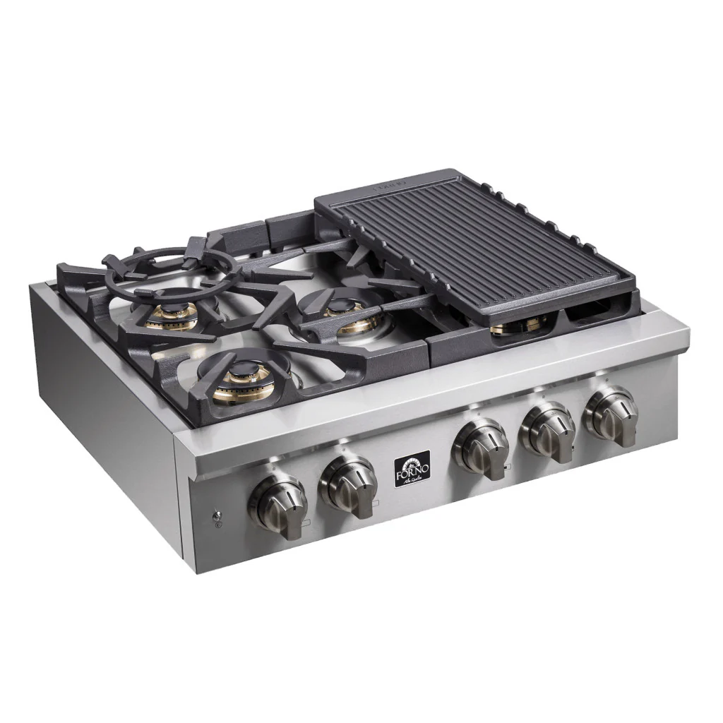 Forno Spezia Stainless Steel 30" Pro-style Gas Cooktop - FCTGS5751-30 - Image 3