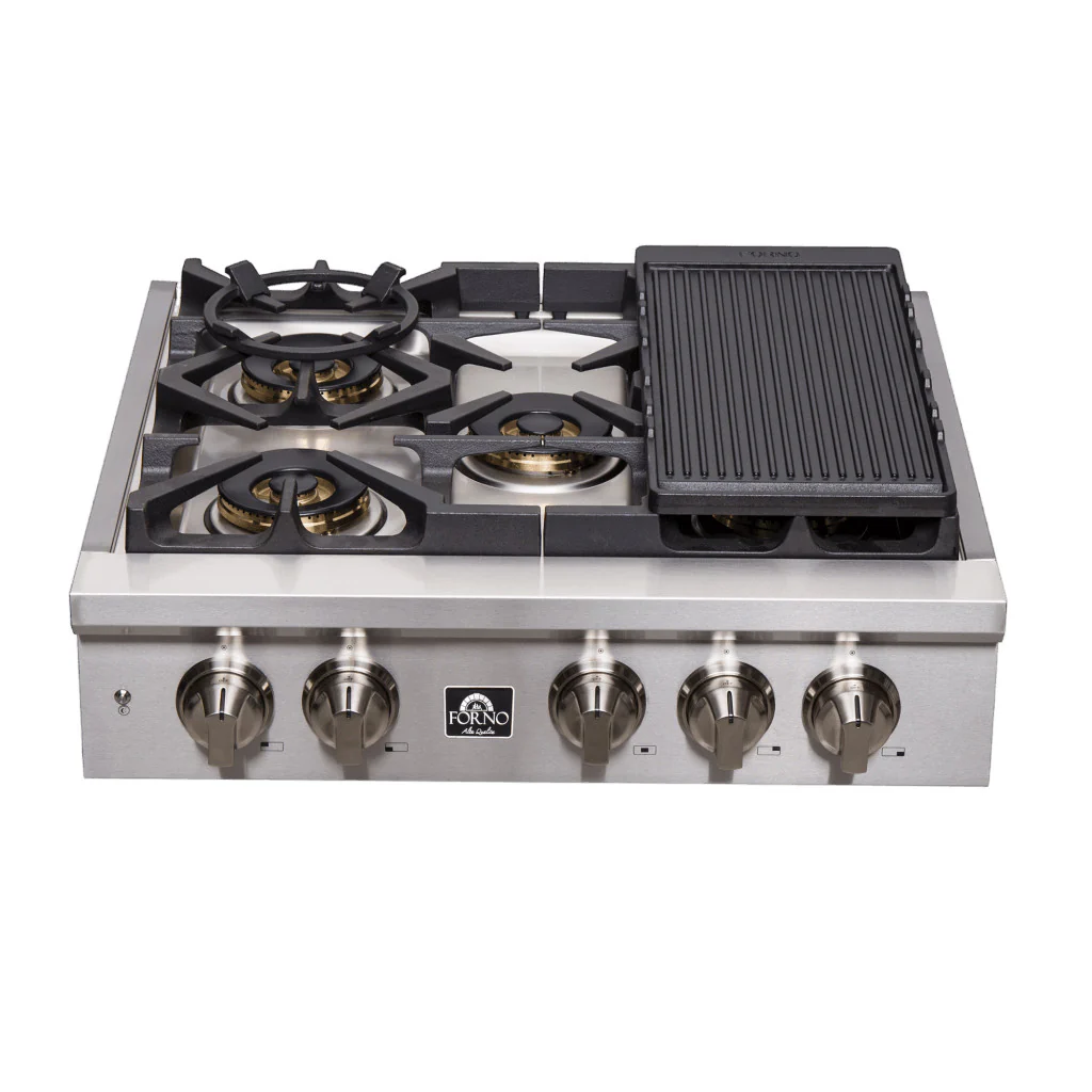 Forno Spezia Stainless Steel 30" Pro-style Gas Cooktop - FCTGS5751-30 - Image 4