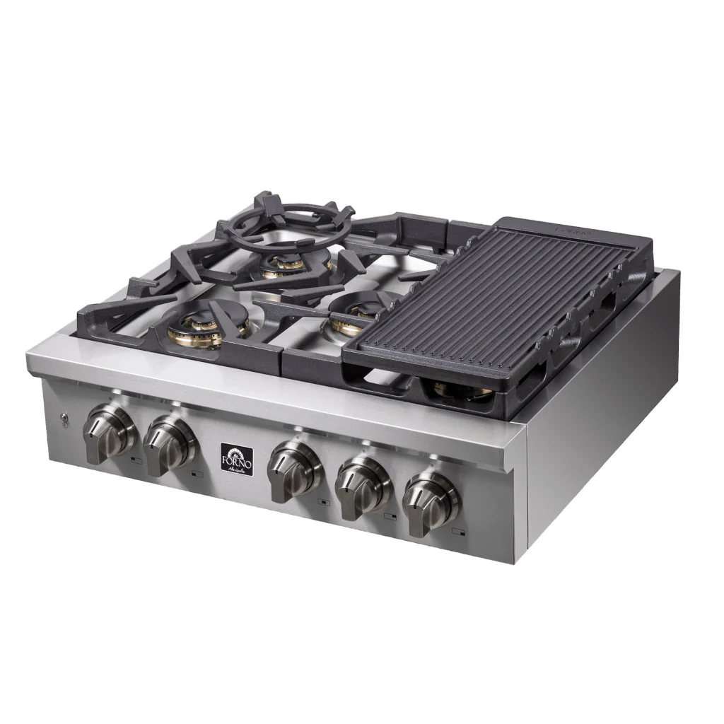 Forno Spezia Stainless Steel 30" Pro-style Gas Cooktop - FCTGS5751-30 - Image 5
