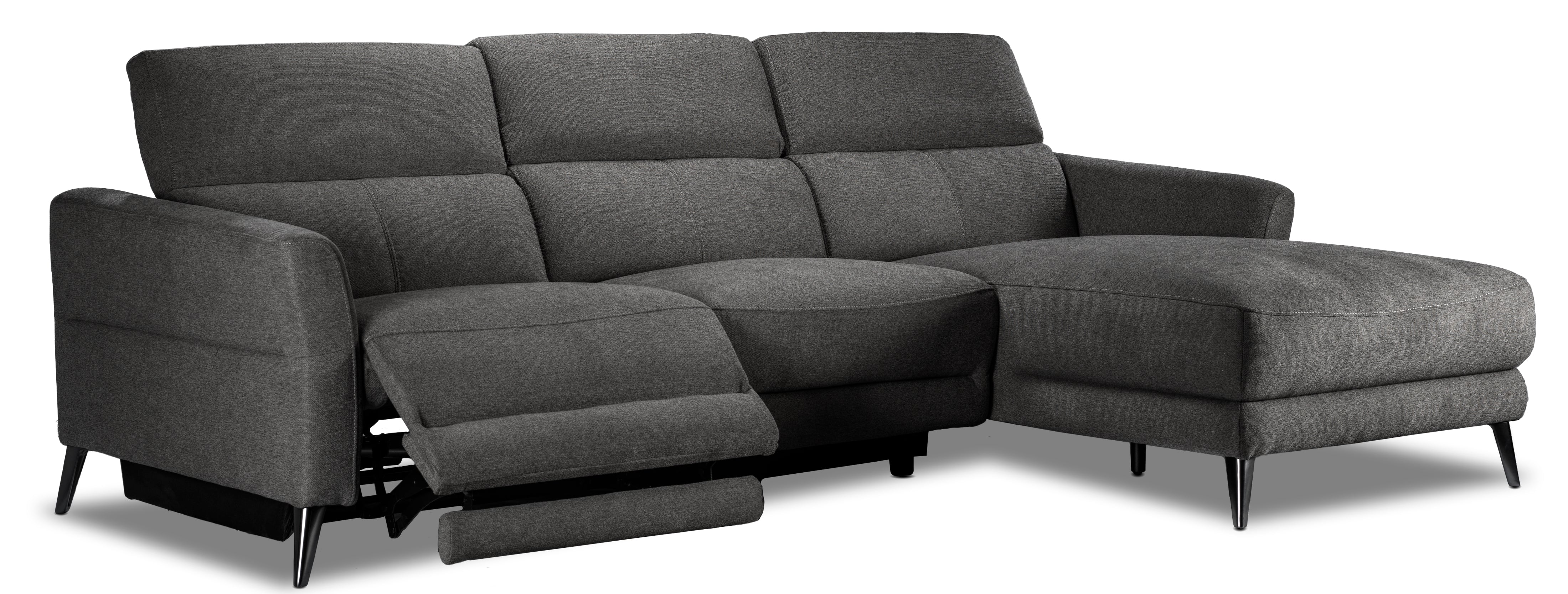 Francesca 2-Piece Power Reclining Sectional with Right-Facing Chaise - Starburst Metal - Image 3