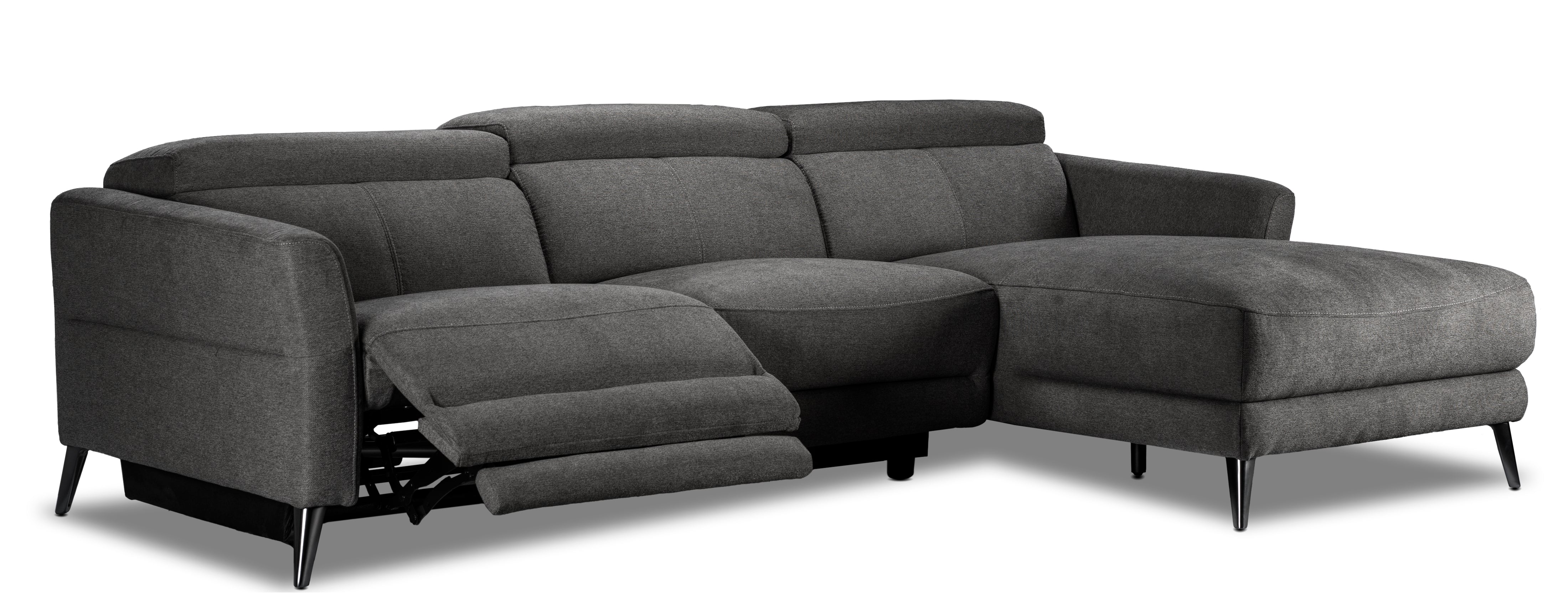 Francesca 2-Piece Power Reclining Sectional with Right-Facing Chaise - Starburst Metal - Image 4