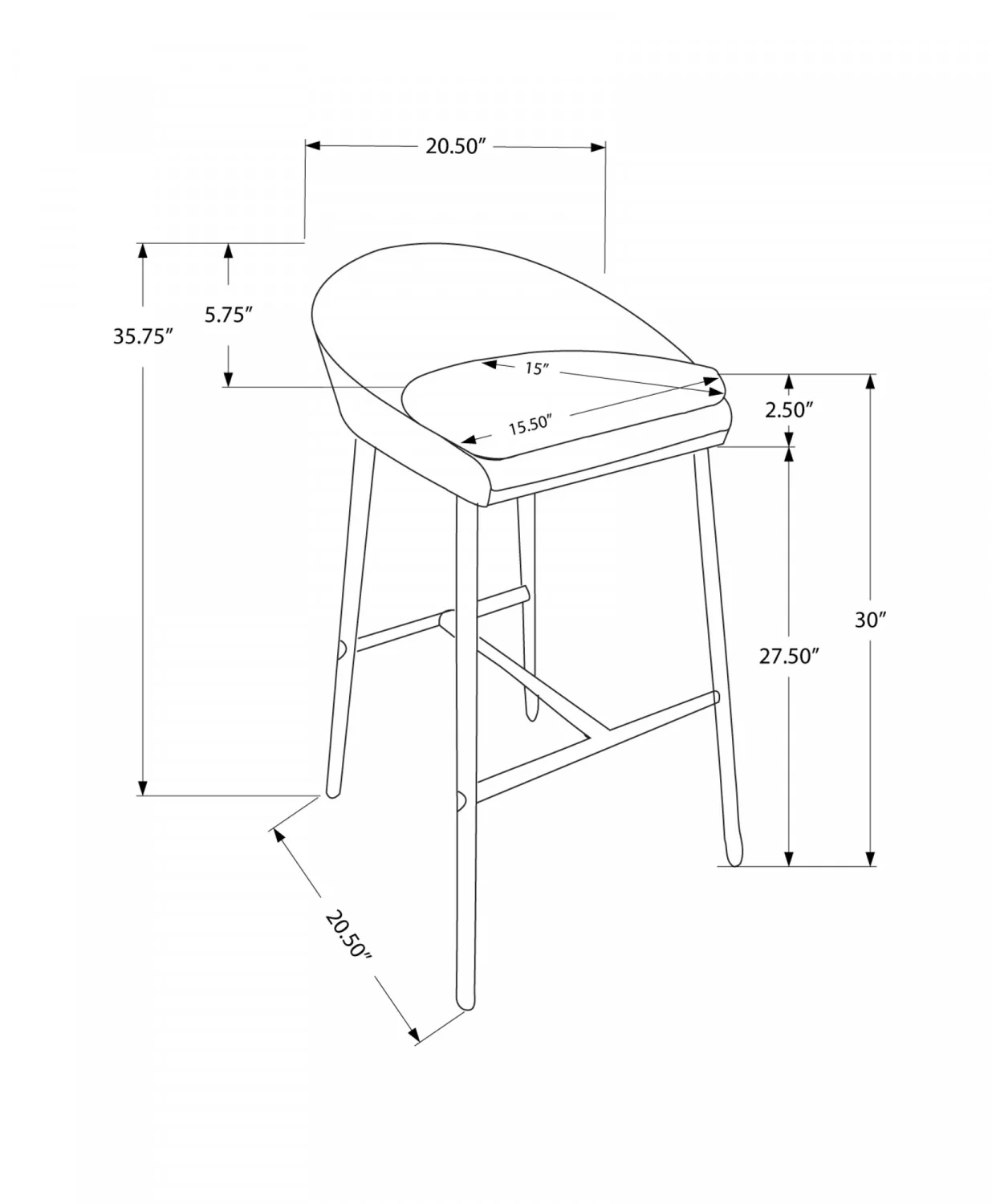 Franklin Bar Stool - Grey - Set Of Two - Image 3
