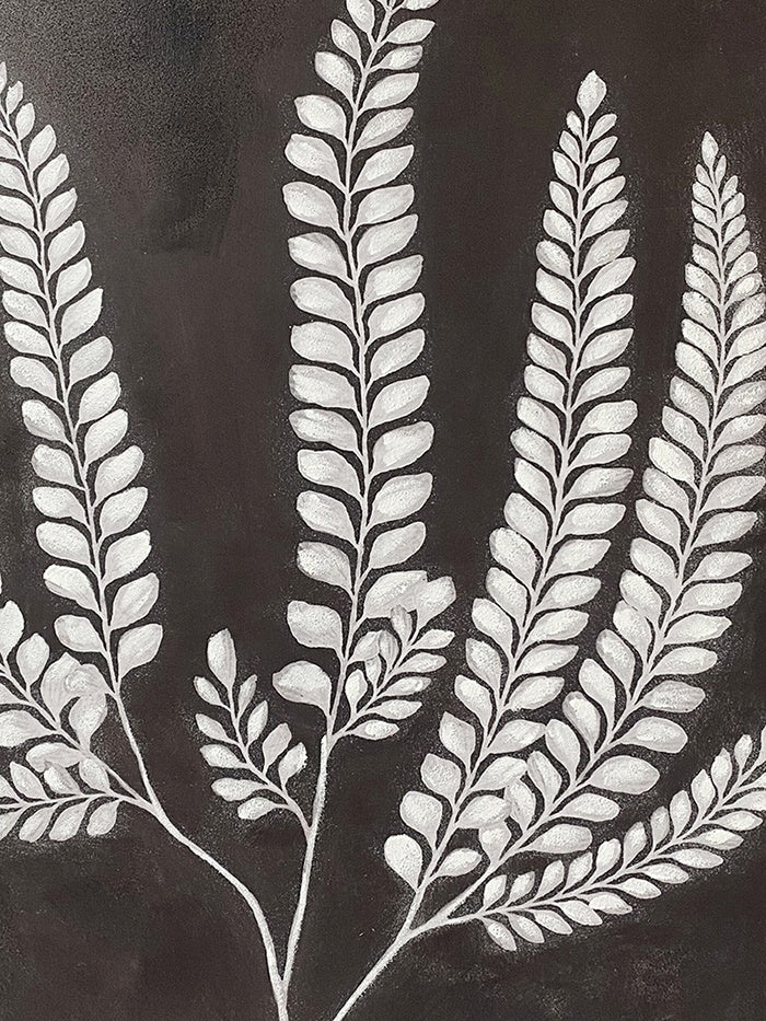 Free Spirit Fern Leaf Canvas Wall Art - Brown, White - Image 2