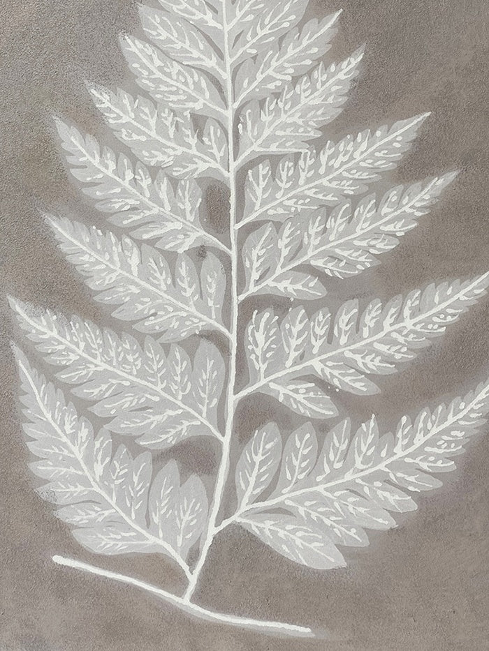 Free Spirit Fern Leaf Canvas Wall Art - White, Grey - Image 2