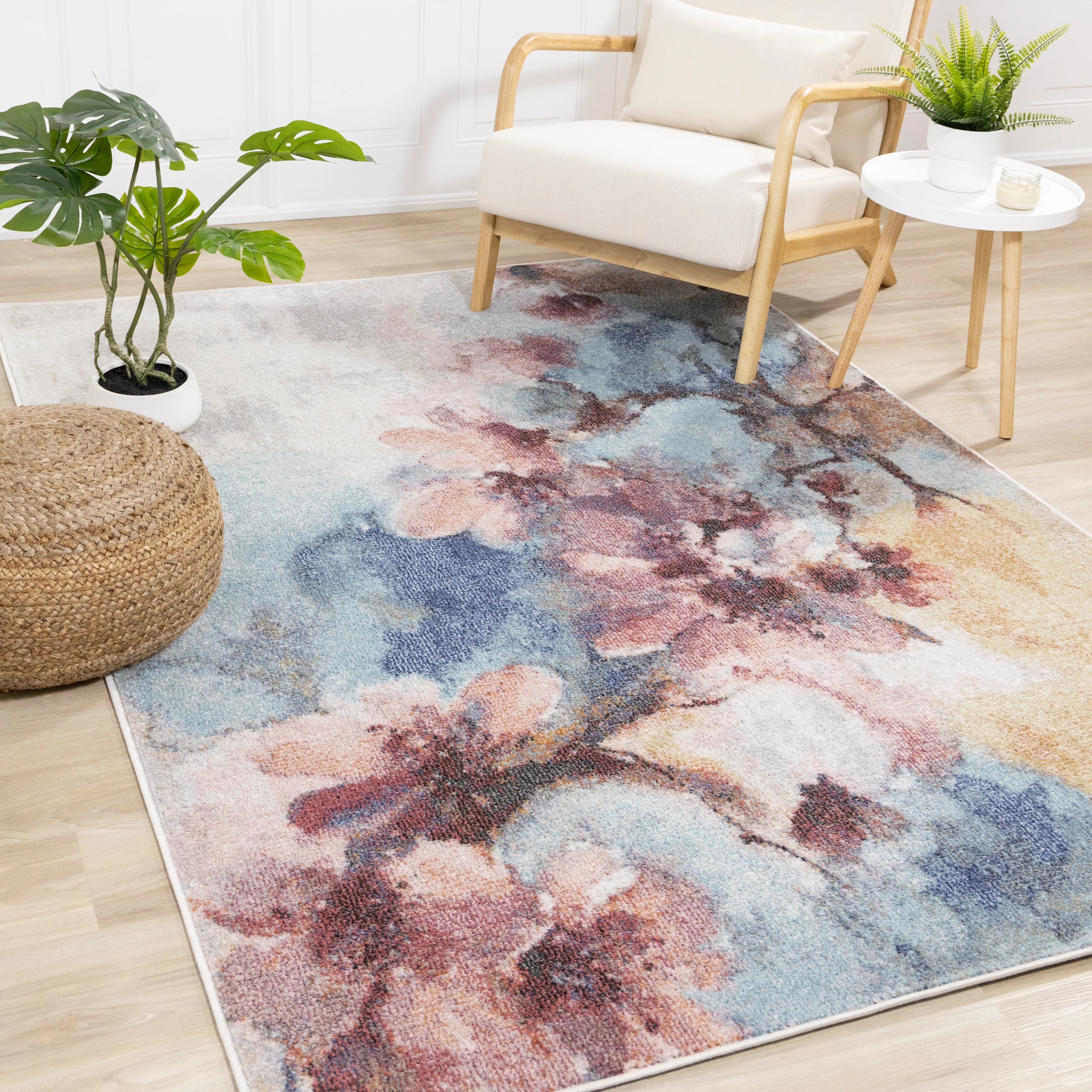 Fresco 5'3" x 7'7" Cherry Blossom Area Rug - Image 2
