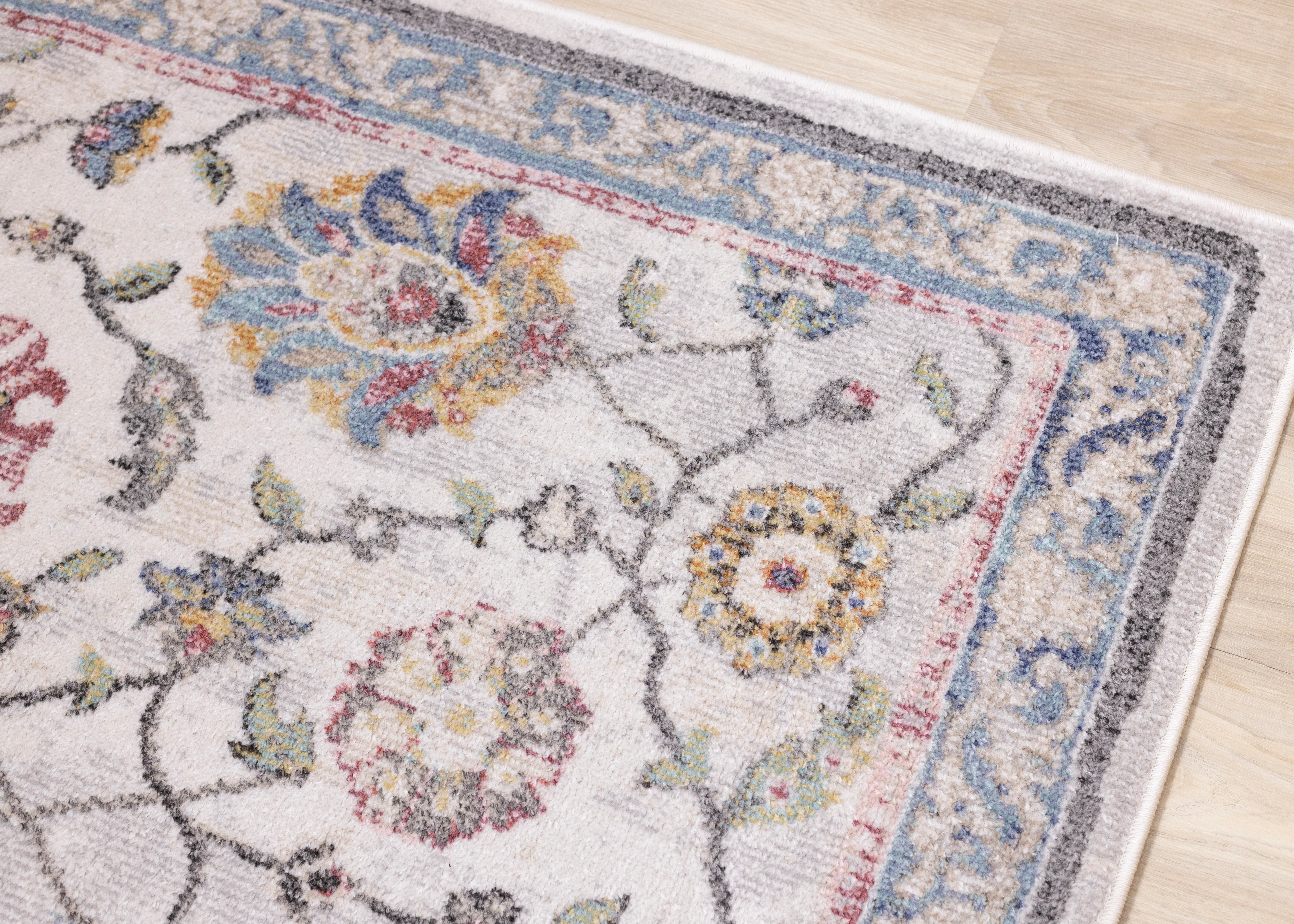 Fresco 5'3" x 7'7" Floral Border Area Rug - Image 4
