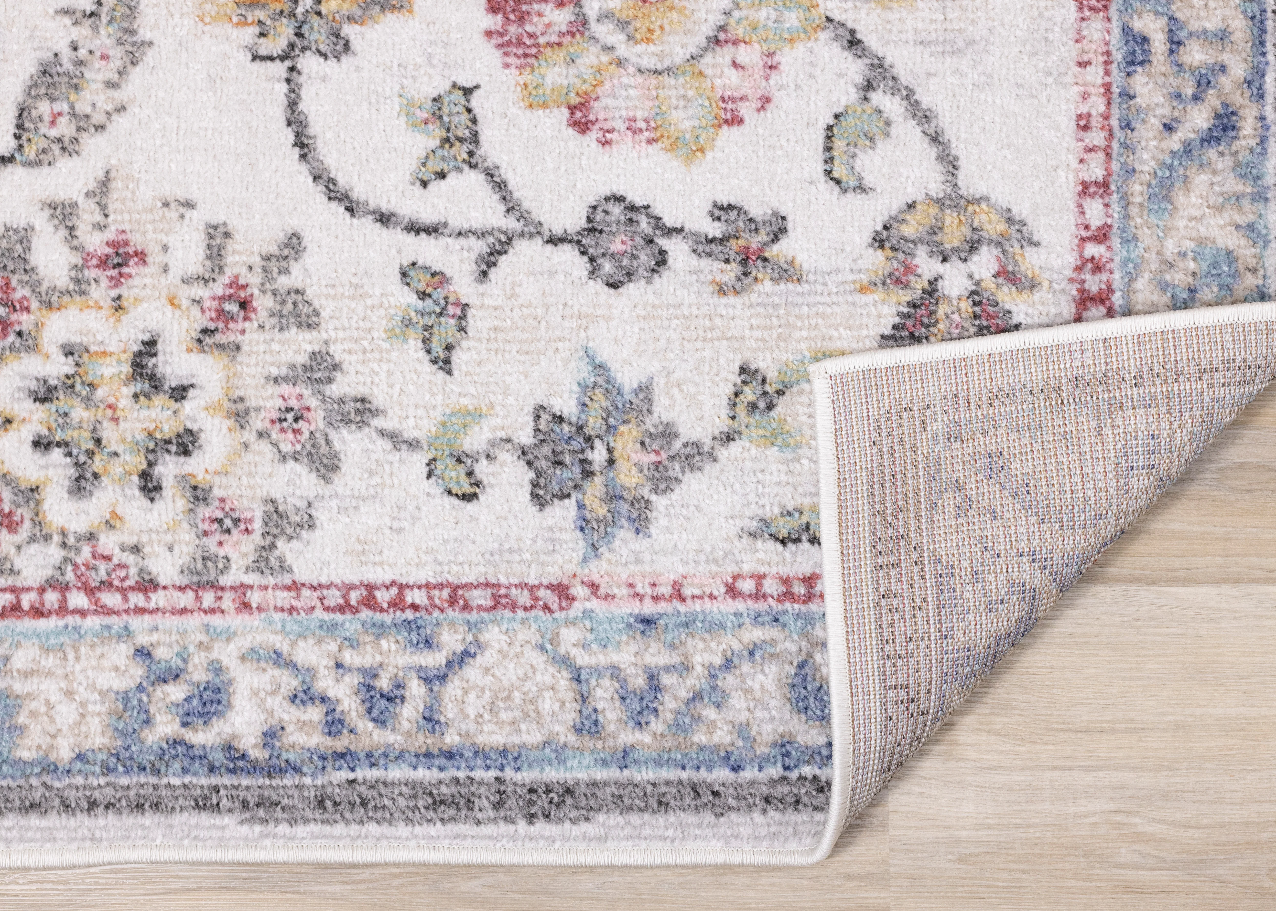 Fresco 5'3" x 7'7" Floral Border Area Rug - Image 6