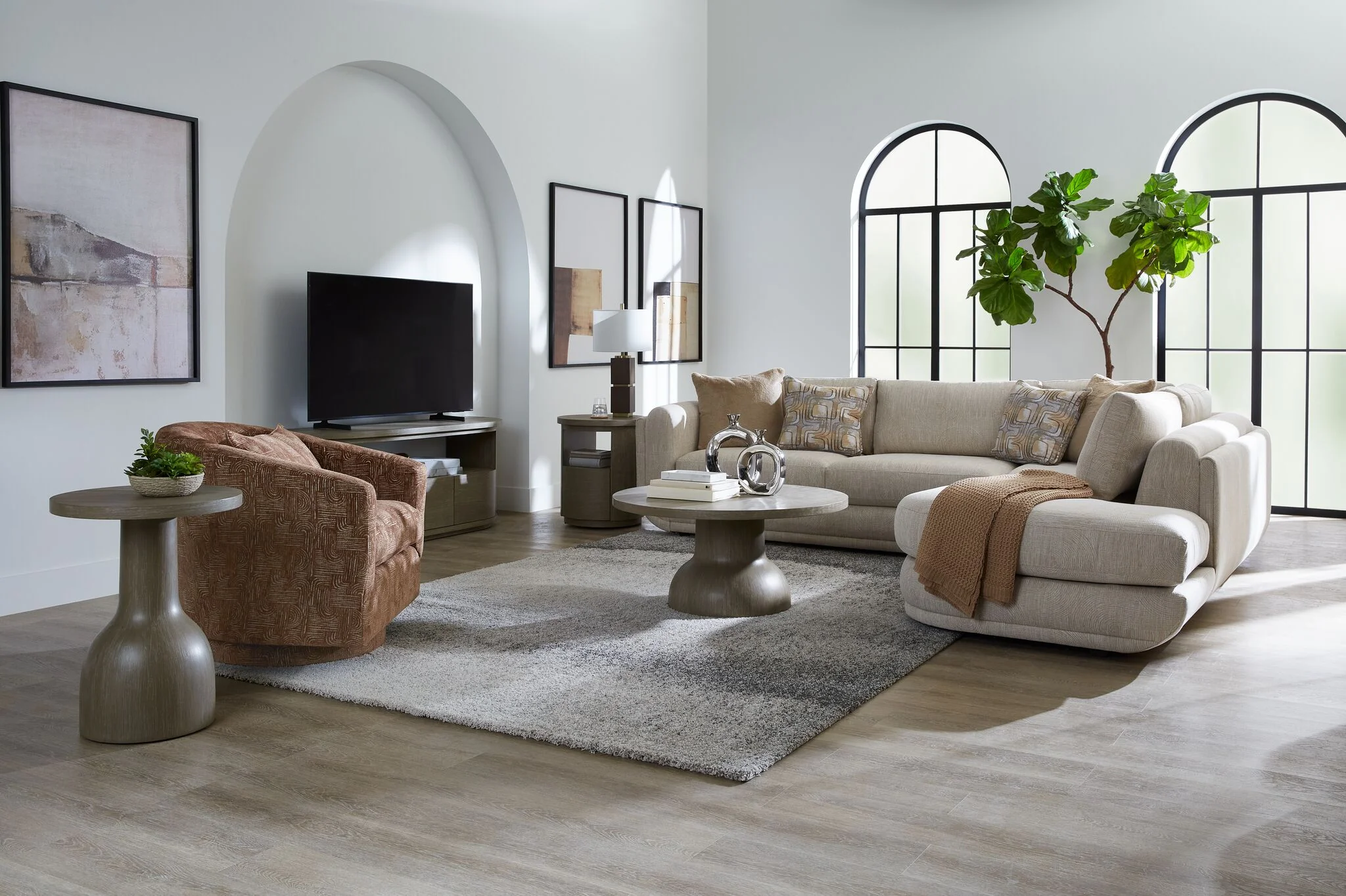 Fresh Perspective 8' x 11' Area Rug - Light Brown and Beige - Image 2