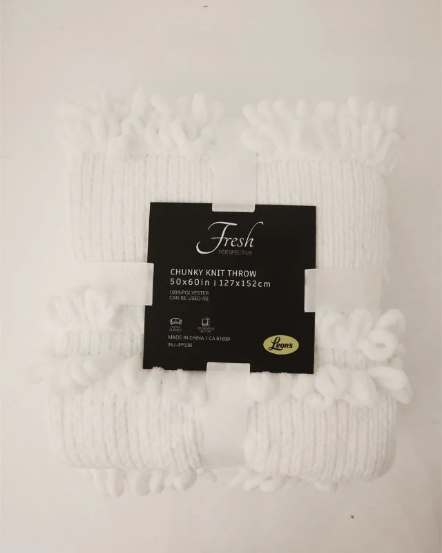 Fresh Perspective Chunk Knit Ivory Throw -Ivory - Image 4