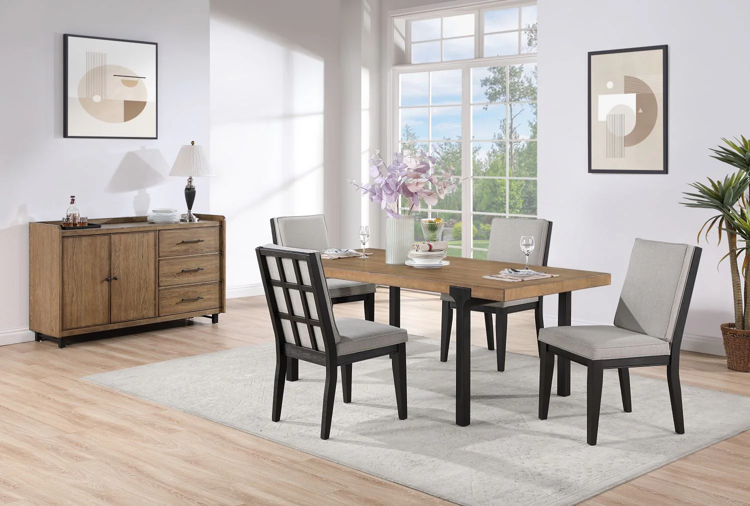 Freye Dining Table - Black, Brown - Image 2
