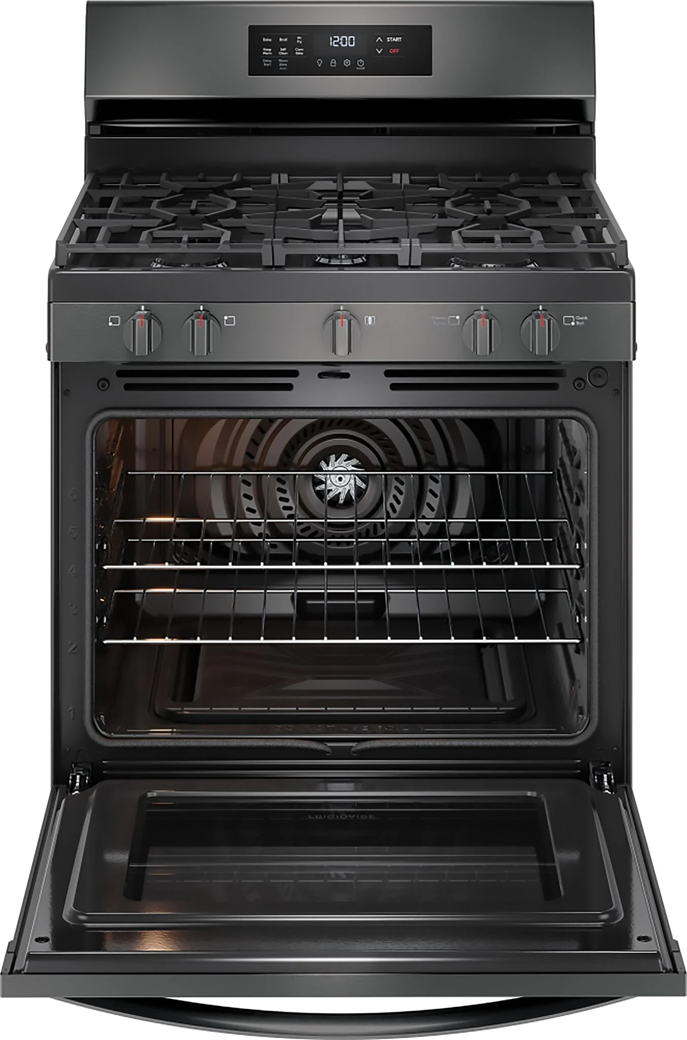 Frigidaire Black Stainless Steel Gas Freestanding Range with Air Fry (5.1 Cu. Ft.) - FCRG3083AD - Image 2