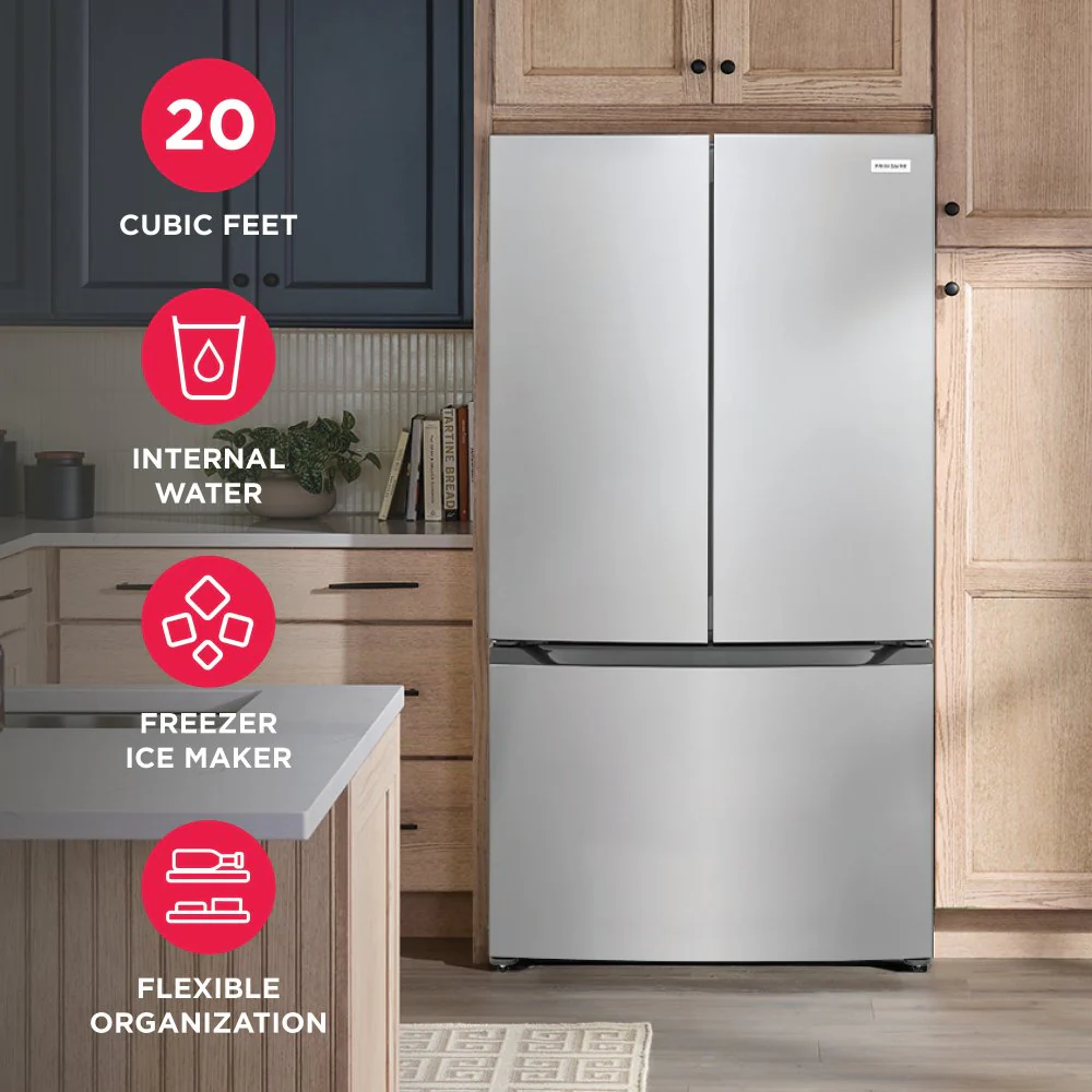 Frigidaire 35.3" 19.9 Cu. Ft. Fingerprint Resistant Stainless Steel Look Counter-Depth French Door Refrigerator - FRFG2011AV - Image 10