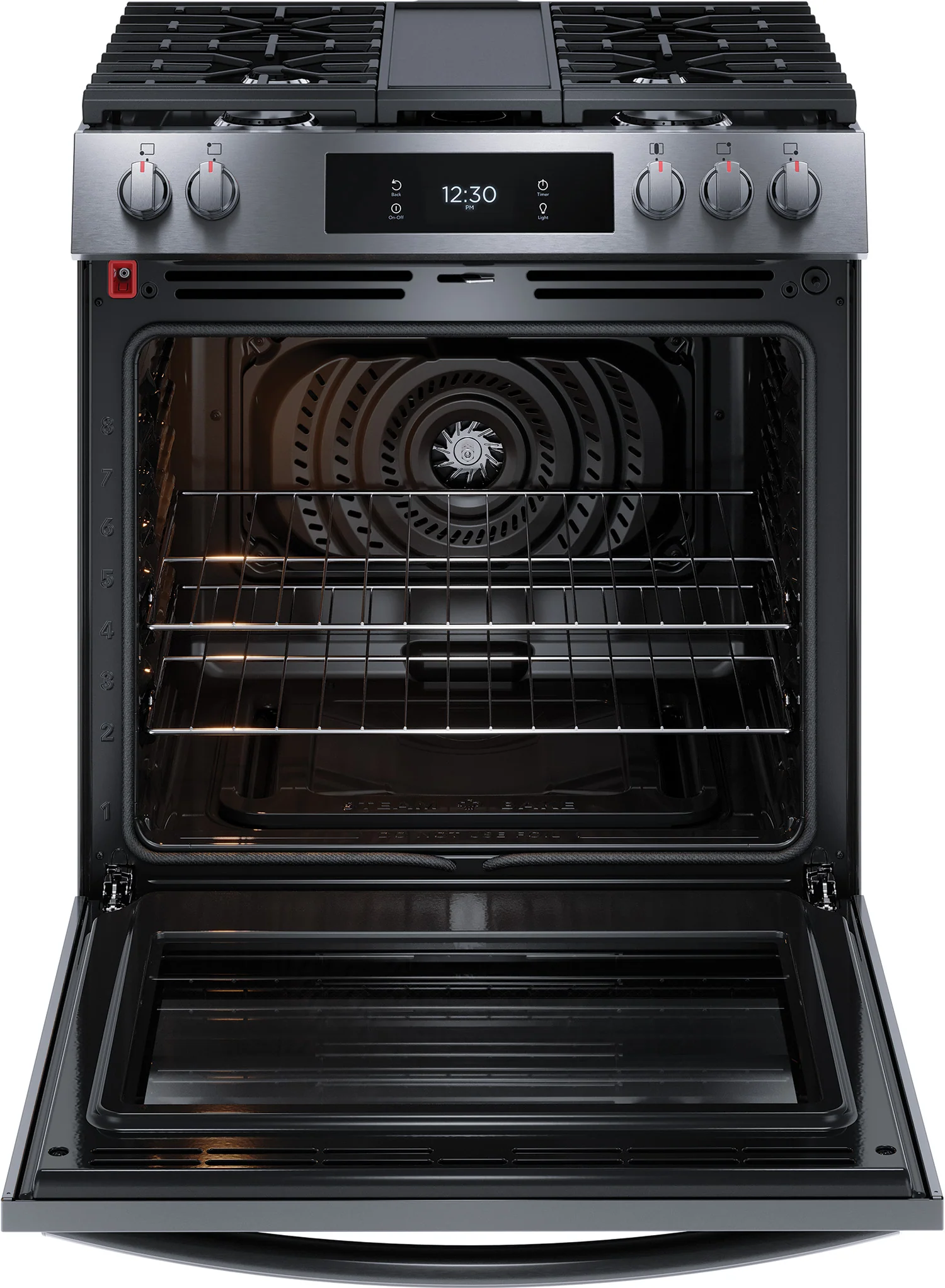 Frigidaire Gallery Black Stainless 30" Front Control Gas Range with Total Convection (6.1 Cu. Ft) - GCFG3060BD - Image 5