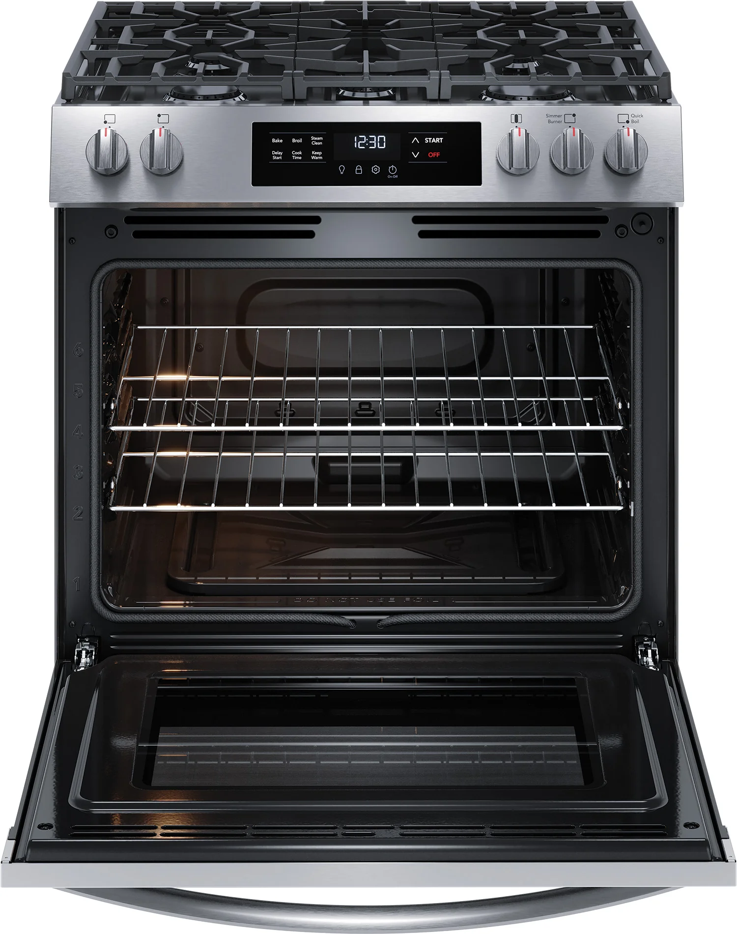 Frigidaire Stainless Steel 30'' Front Control Gas Range (5.1 Cu. Ft) - FCFG3062AS - Image 4