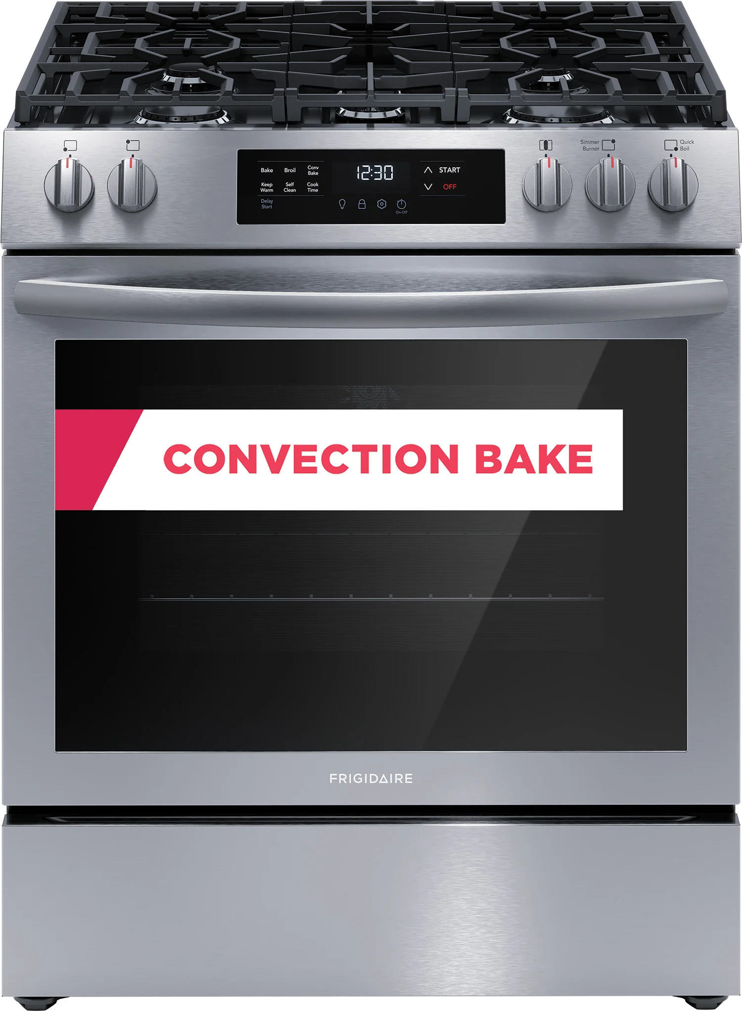 Frigidaire Stainless Steel 30'' Front Control Gas Range (5.1 Cu. Ft) - FCFG3083AS - Image 2