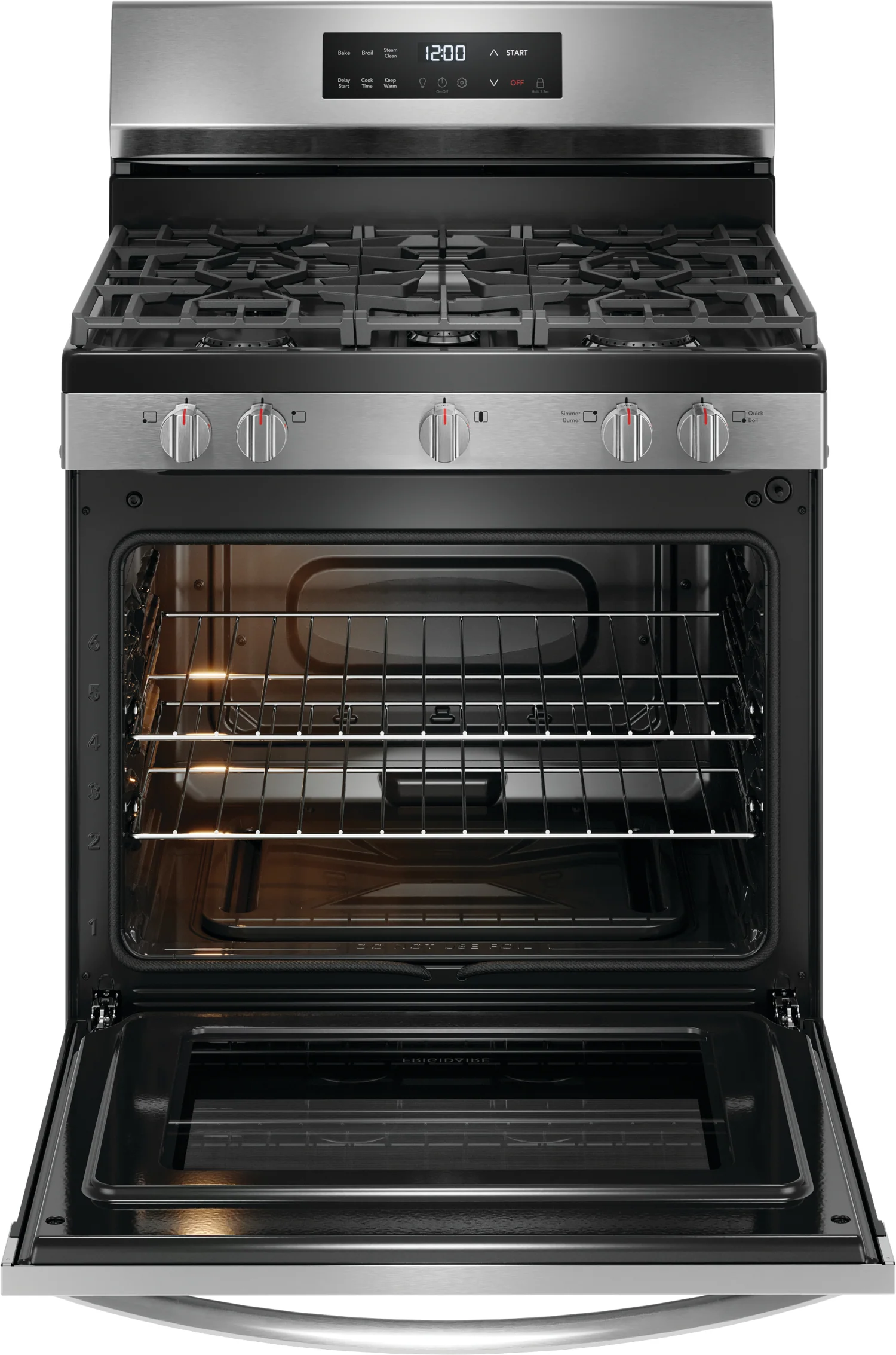 Frigidaire Stainless Steel 30" Gas Range with Quick Boil and Even Baking Technology (5.1 Cu. Ft) - FCRG3062AS - Image 3