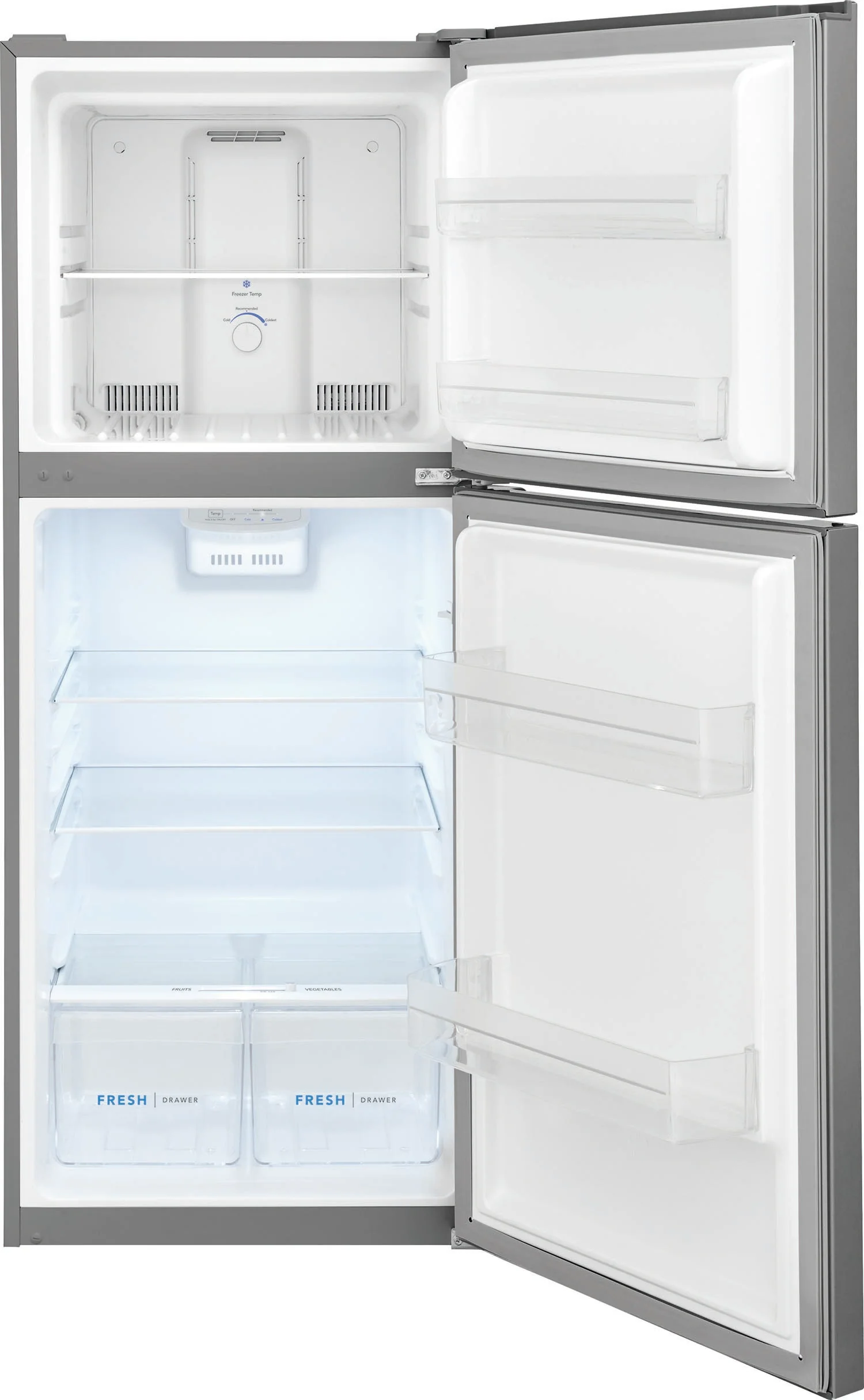 Frigidaire 23.75" 10.1 Cu. Ft. Stainless Steel Top-Freezer Refrigerator - FFET1022UV - Image 4
